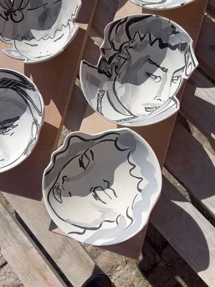 〰️ More portraits on porcelain bowls - it can&rsquo;t be helped!! 〰️ 

Come and see what Chris &amp; Lauren have been busy making over Spring Fling Open Studios weekend 23rd - 25th May at Clay Works Studio, The Crichton, Dumfries, DG1 4TA 

#potraits