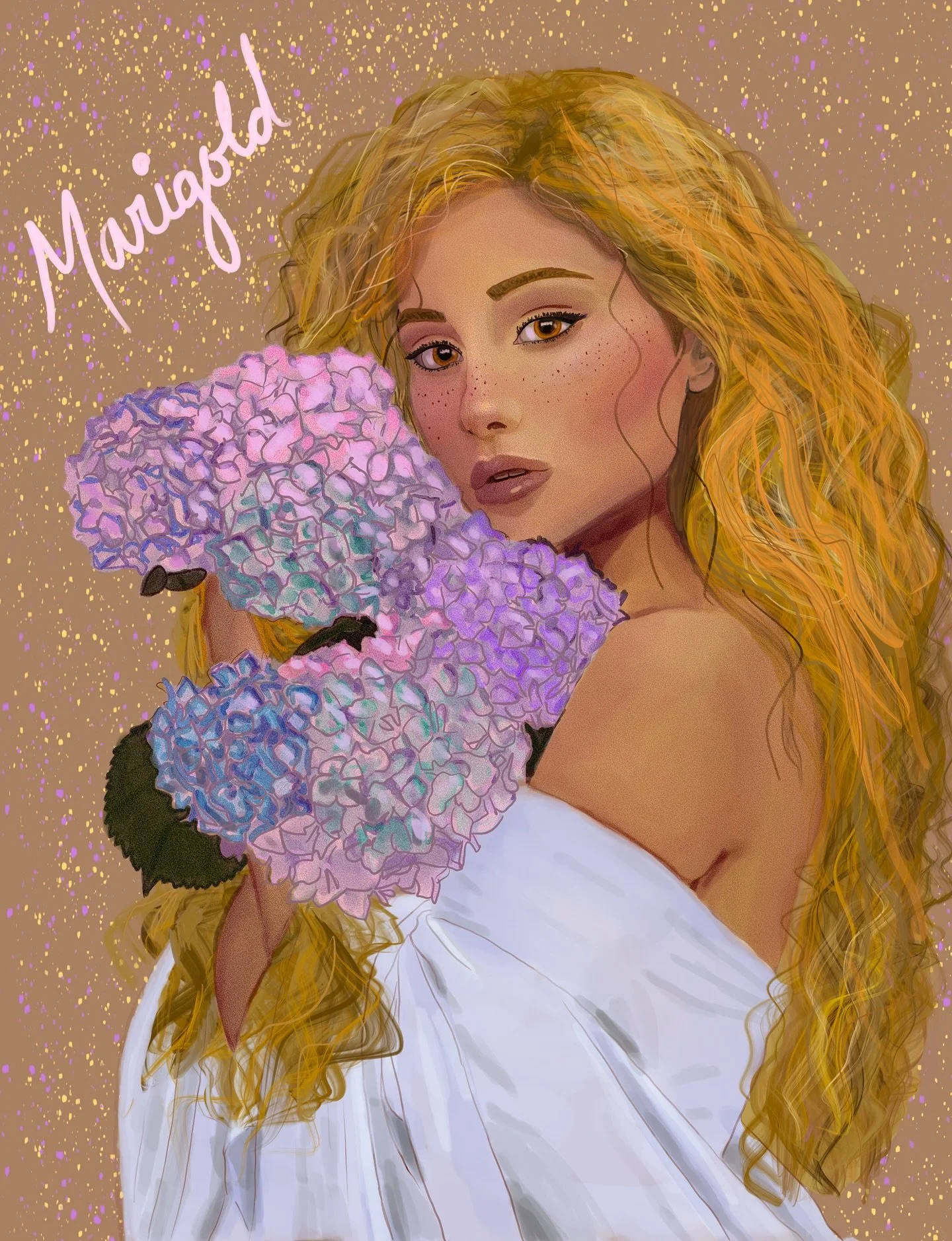 Ariana Grande cosplaying Marigold 😆 a month into my drawing journey and starting to get a better understanding of Procreate! So fun.