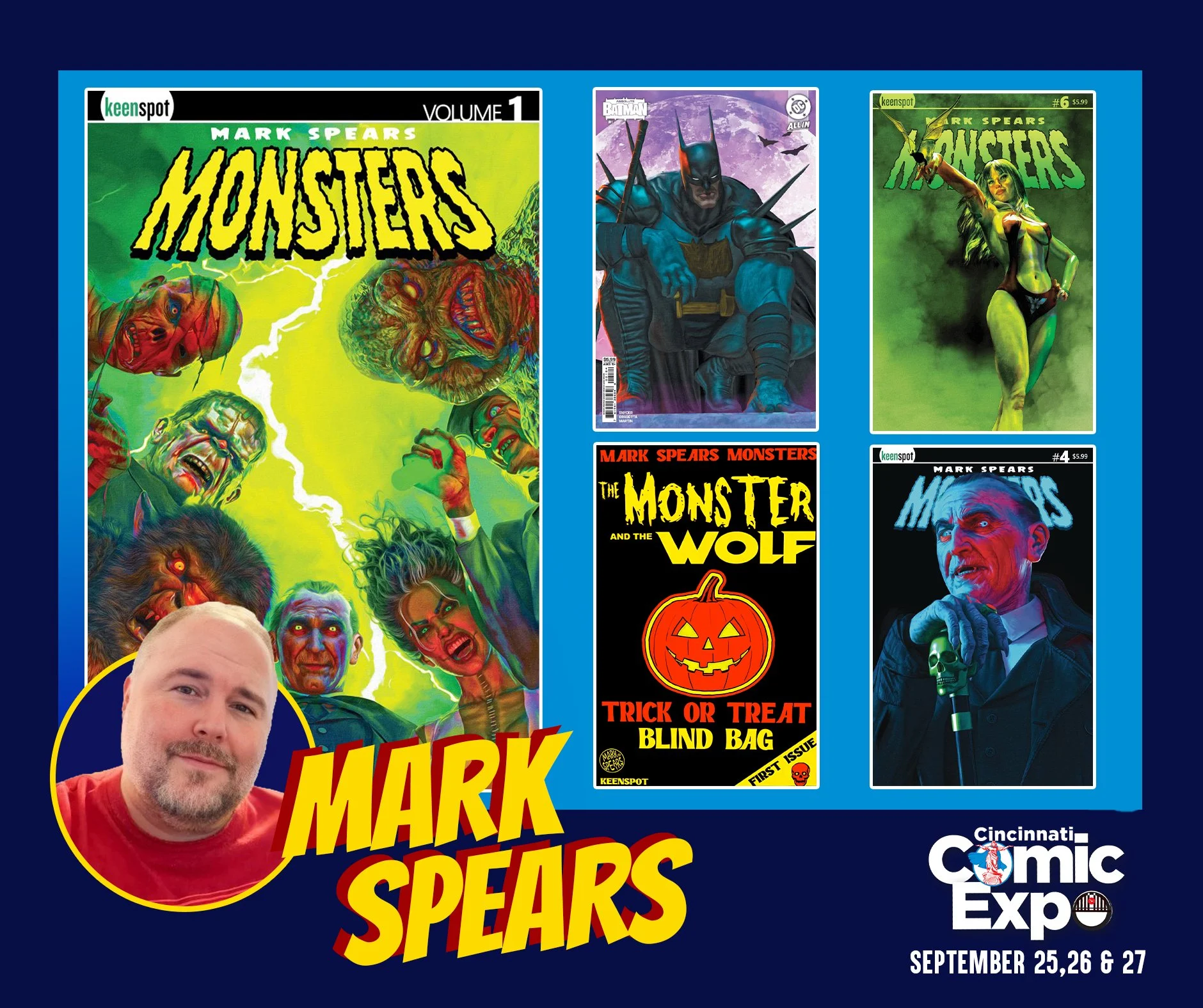 Artist Mark Spears will be in the First Financial Center for the 2026 Cincinnati Comic Expo!

He is a professional comic artist who has worked with Marvel Comics, DC Comics, Image Comics, Warner Bros, and Corgi Inc. He has created covers for Spawn, G