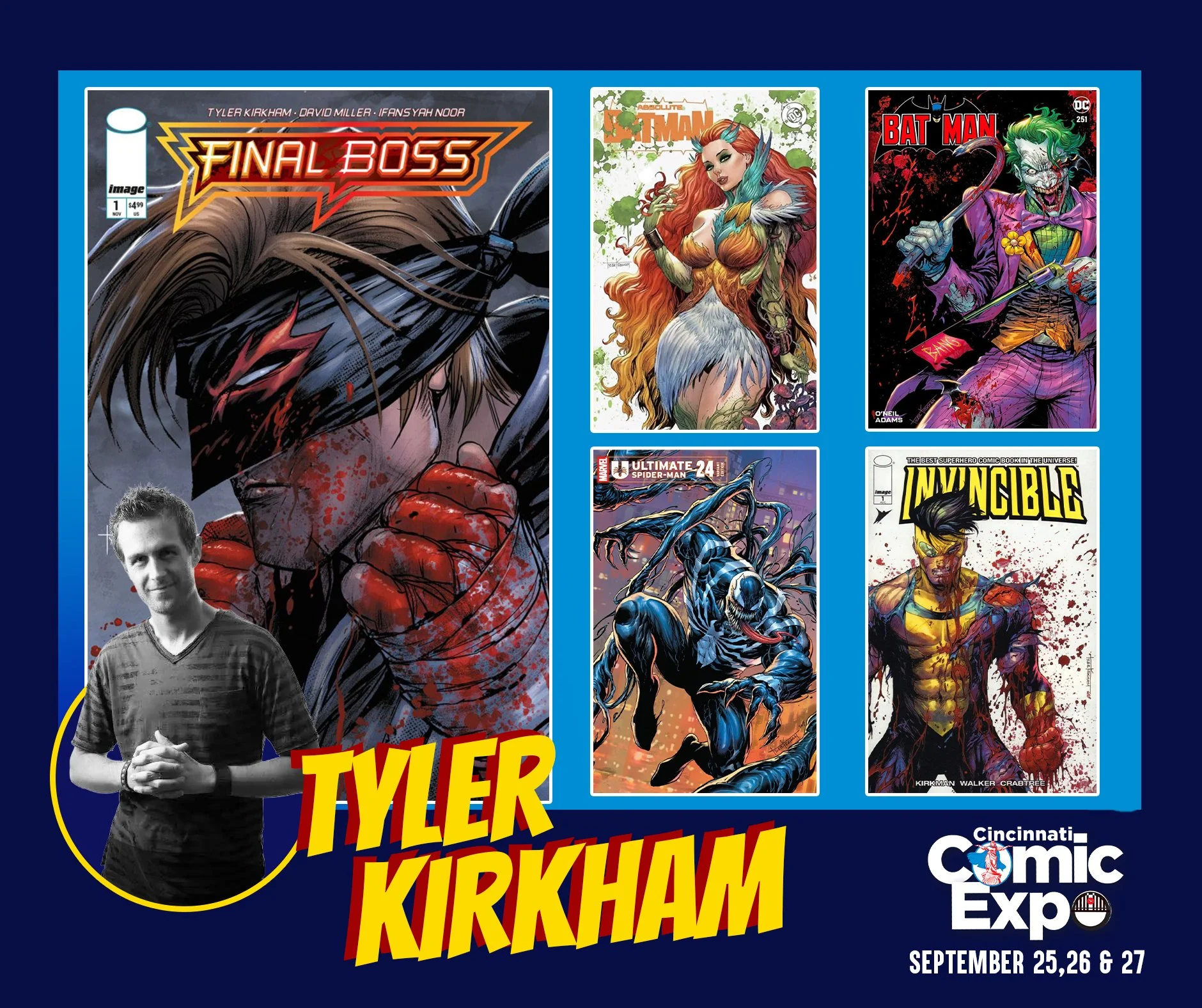 Artist Tyler Kirkham will be in the Queen City for the 2026 Cincinnati Comic Expo!

He did his first comics work through Top Cow productions, working with Raven Gregory on The Gift. He eventually moved to Los Angeles to work for Top Cow more regularl