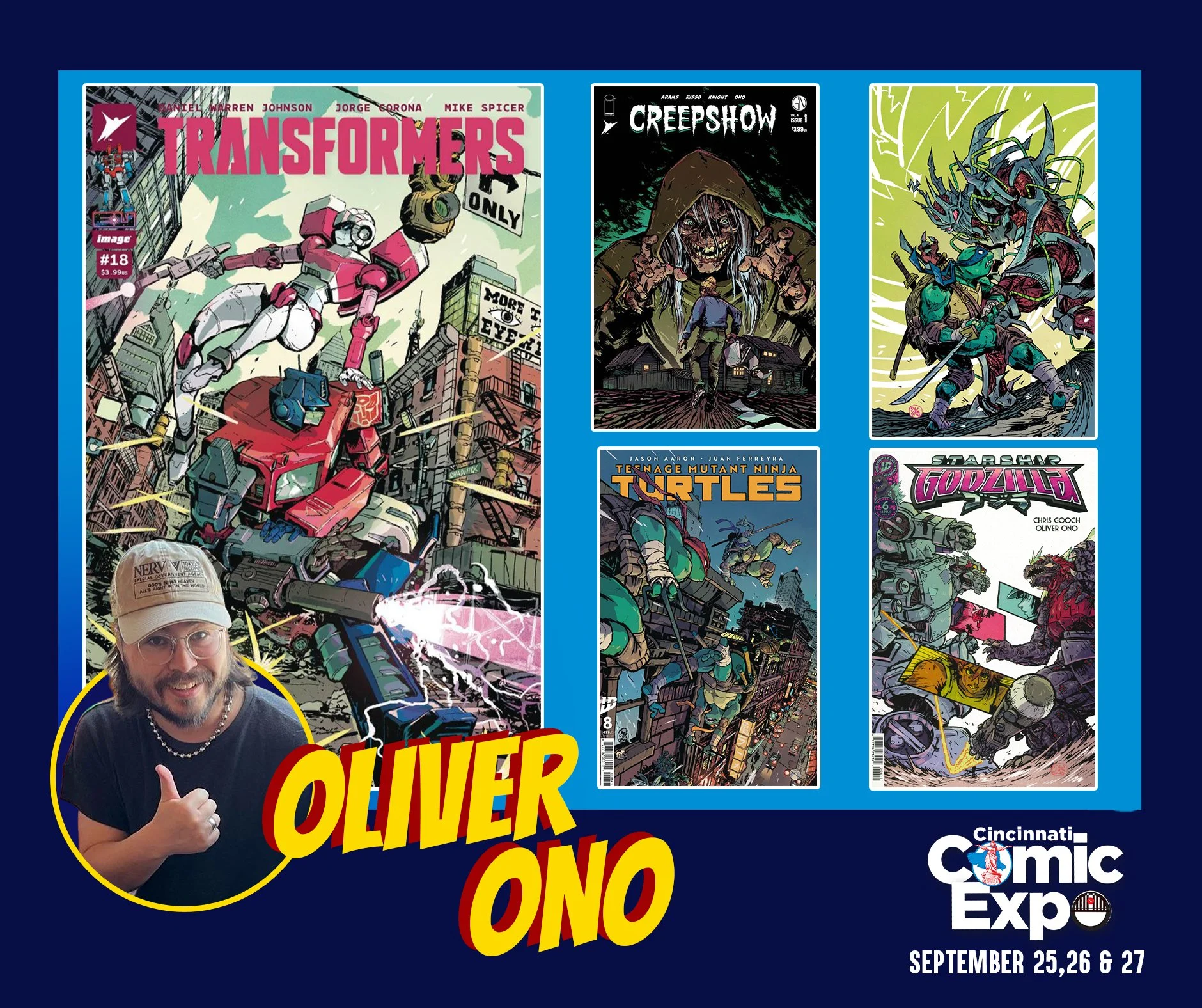 Artist Oliver Ono is returning for the 2026 Cincinnati Comic Expo!

Oliver Ono is a Japanese-American Comic Artist and Illustrator. He is a frequent artist on Godzilla, with work formerly appearing in Godzilla: Monster Island Summer Camp, Godzilla Sk