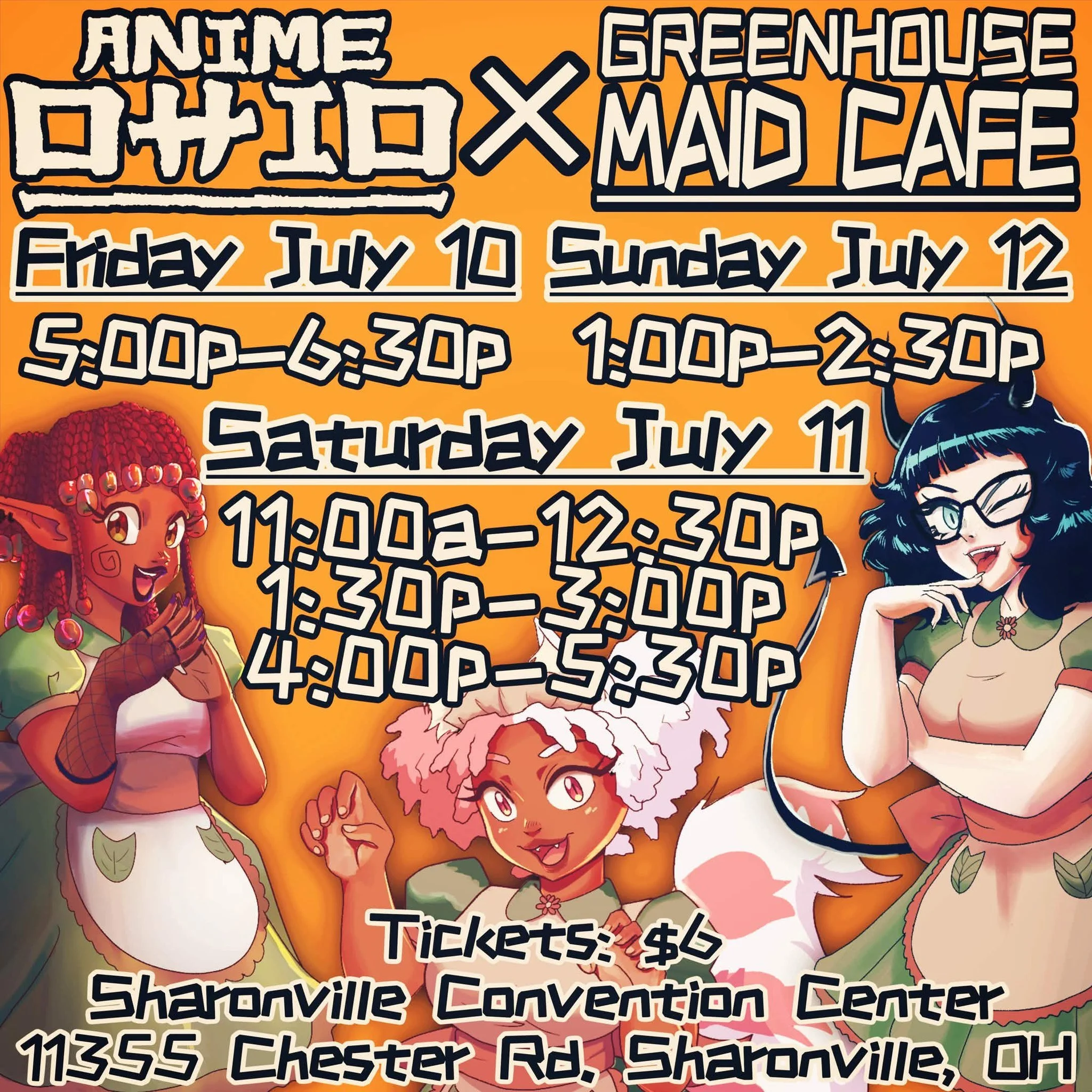 Maid Cafe sessions will take place all weekend long at Anime Ohio 2026!

The Greenhouse Maid Cafe is blooming at Anime Ohio! Come one, come all! Travelers from all over will enjoy games, activities, and performances in their cozy greenhouse. Not only