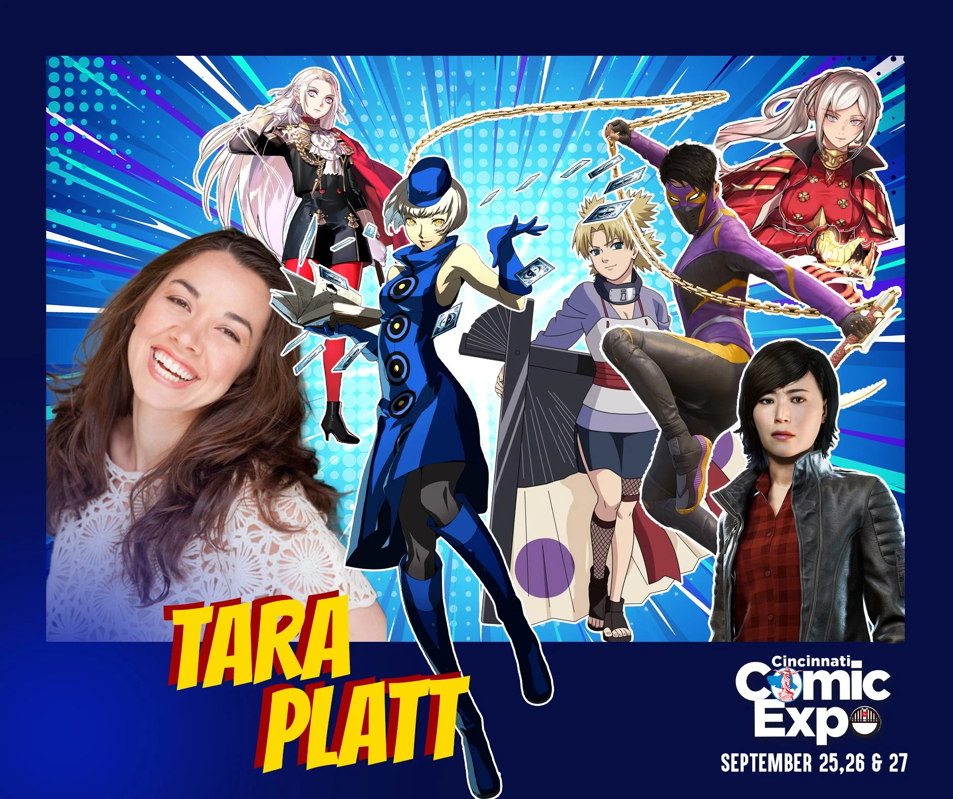 "Count yourself lucky. You get to fight me."

Tara Platt is the next guest announced for the 2026 Cincinnati Comic Expo!

She is an actor/writer/producer who creates excellence thru play! No matter what project or in what capacity, she alwa