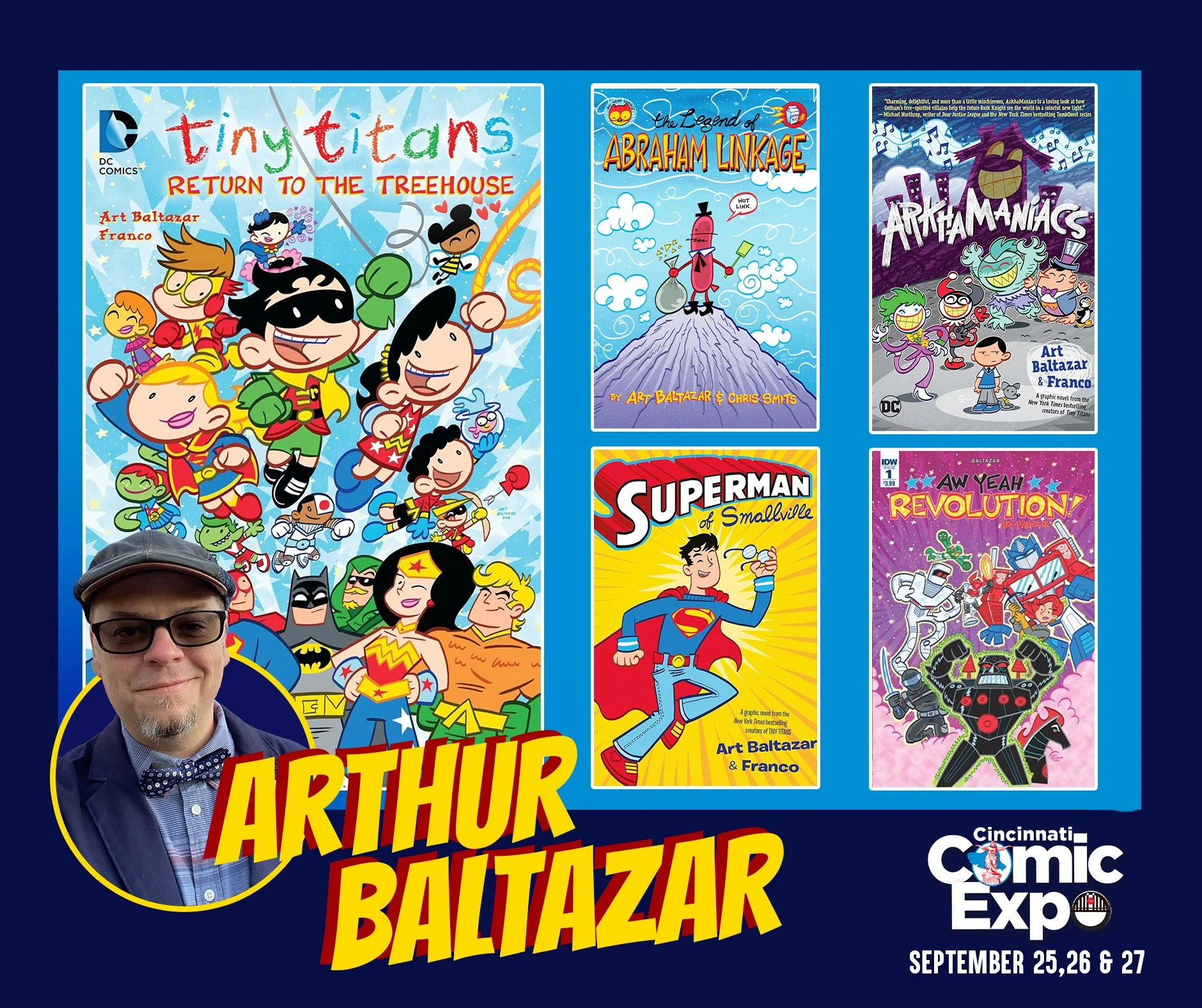 Artist Arthur Baltazar returns to the Queen City for the 2026 Cincinnati Comic Expo!

Check this out! Art is a super-cartoonist machine from the heart of Chicago! He's all about the peace, love, and joy. He defines cartoons and comics not only as an 