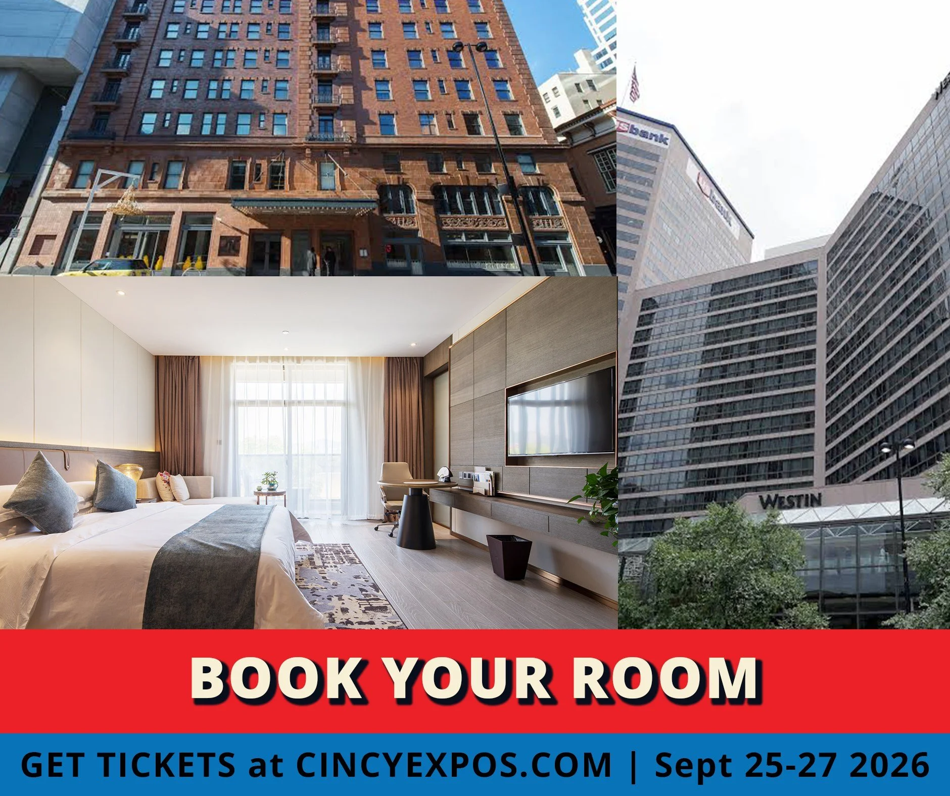 Room blocks are now open at area hotels for the 2026 Cincinnati Comic Expo!

Secure your lodgings for the weekend going the website linked in the bio and clicking on Book Your Hotel.