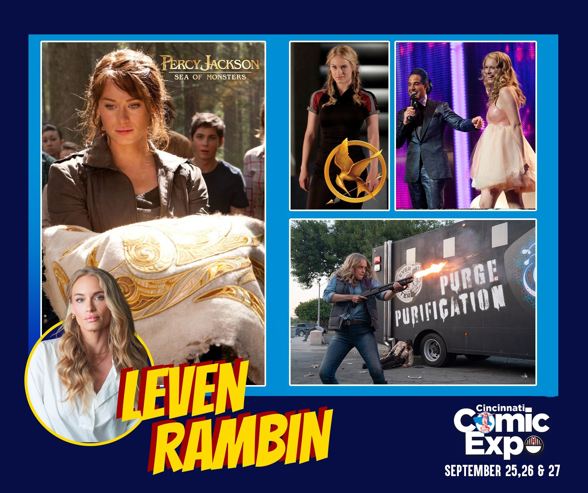 "Don't worry about always coming in second, Jackson."

Leven Rambin makes her first convention appearance ever at the 2026 Cincinnati Comic Expo!

She is an American actress whose career spans some of the most beloved film and television fr