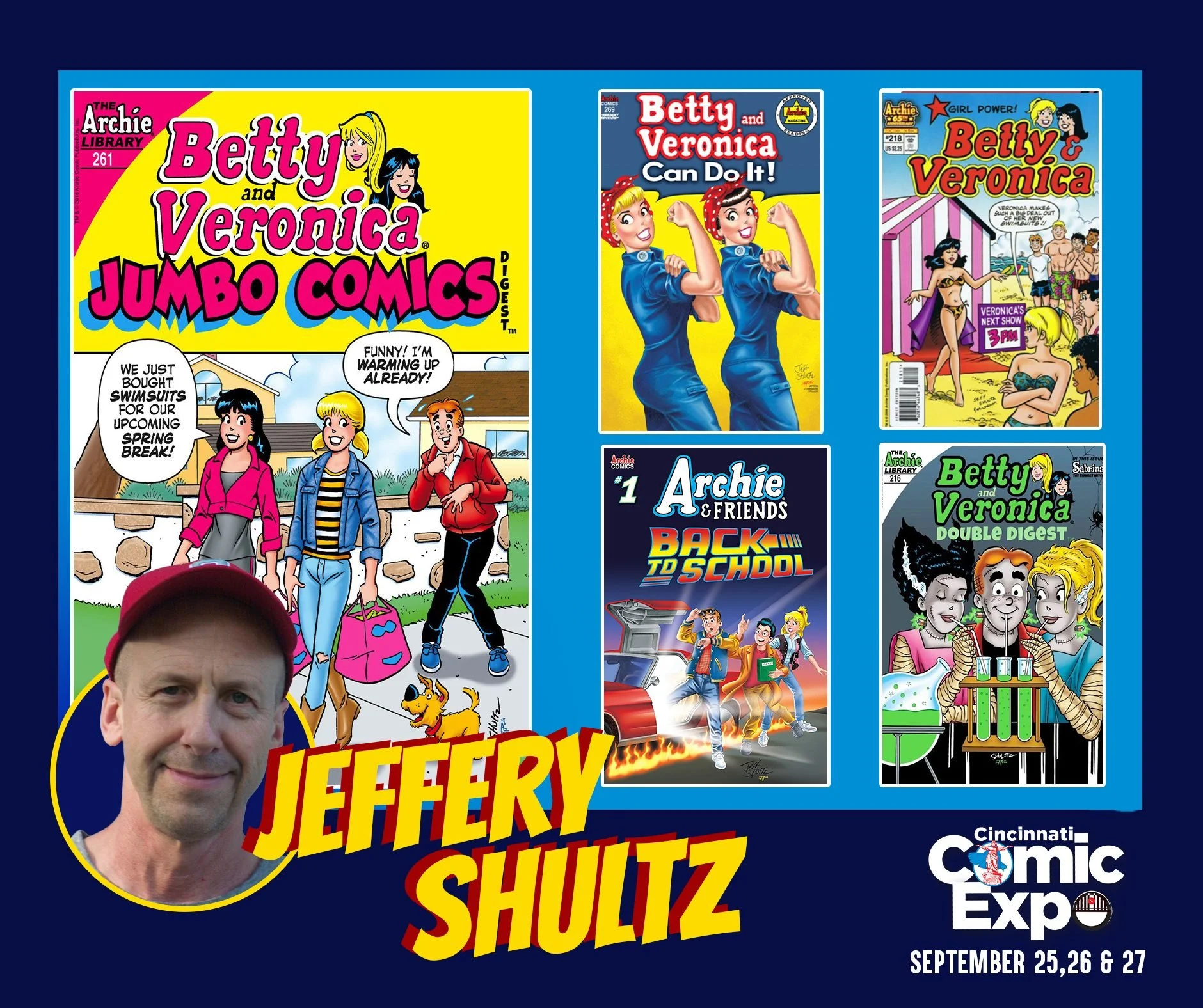 Artist Jeffery Shultz will be setup at the 2026 Cincinnati Comic Expo!

He has over 30 years of experience as a Comic Artist and Inker. His credits include: Tom and Jerry, Peanuts, Looney Tunes, Super Suckers, Archie's Betty and Veronica. He also wor