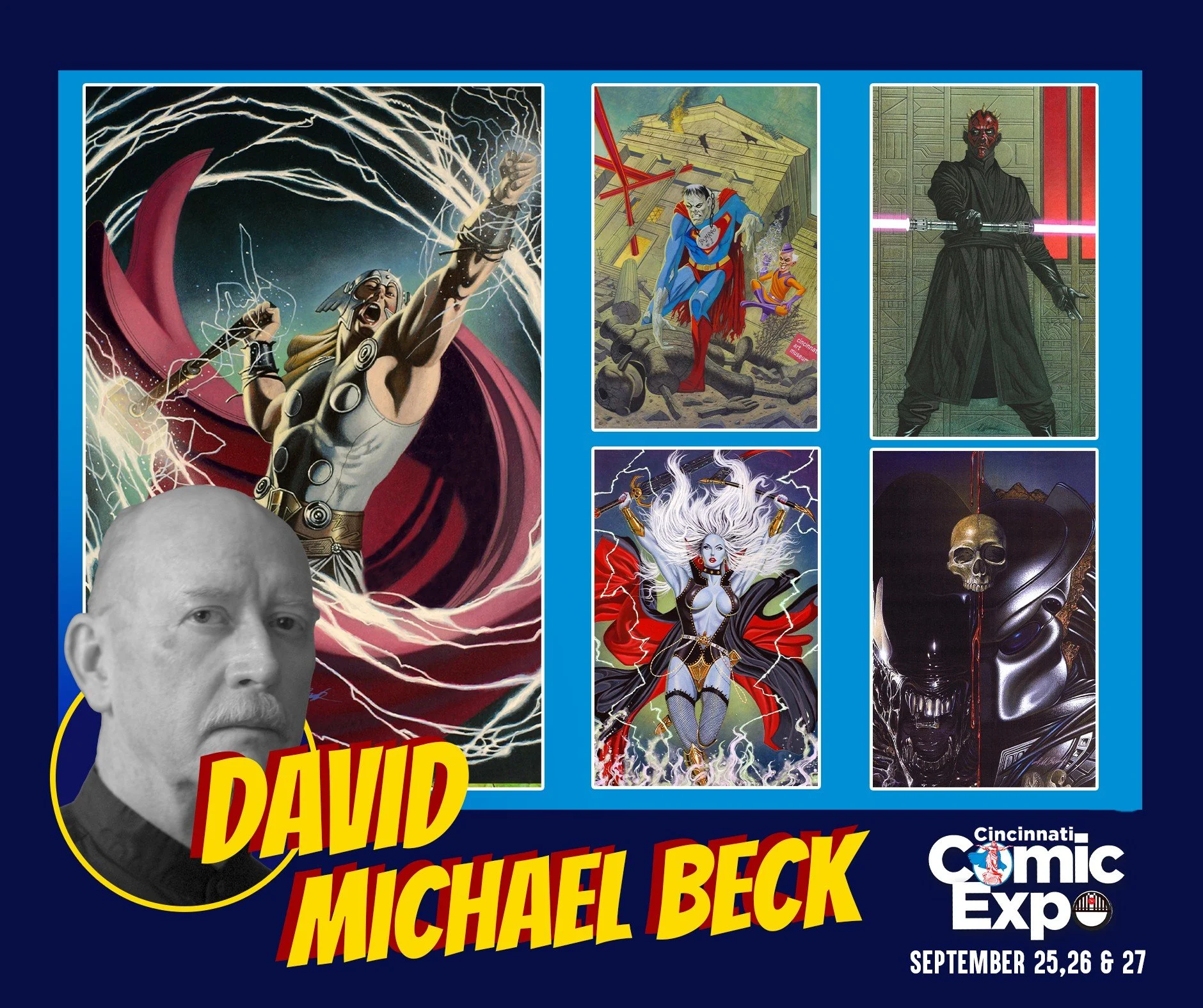 Local artist and Cincinnati Comic Expo Poster Mastermind David Michael Beck will be attending the 2026 Cincinnati Comic Expo!

David is known for his contributions to Star Wars, G.I. Joe, Jonah Hex, and Chaos! Comics including Lady Death, Red Sonja, 