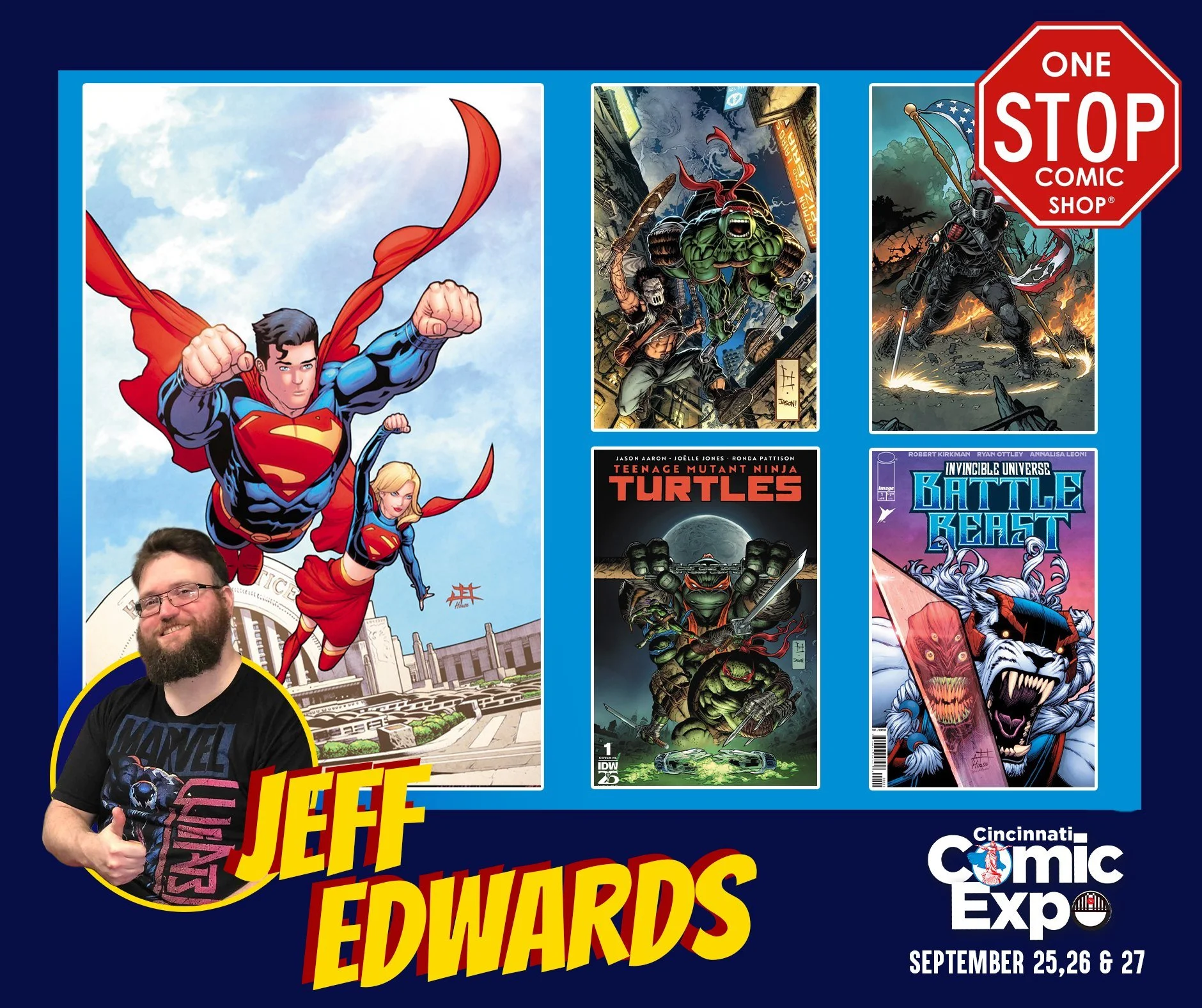 Artist Jeff Edwards is the newest addition to the lineup of artists coming to the 2026 Cincinnati Comic Expo!

Jeff is a professional comic book artist and co-creator of Syphon by Top Cow Comics. He landed his first published project creating illustr