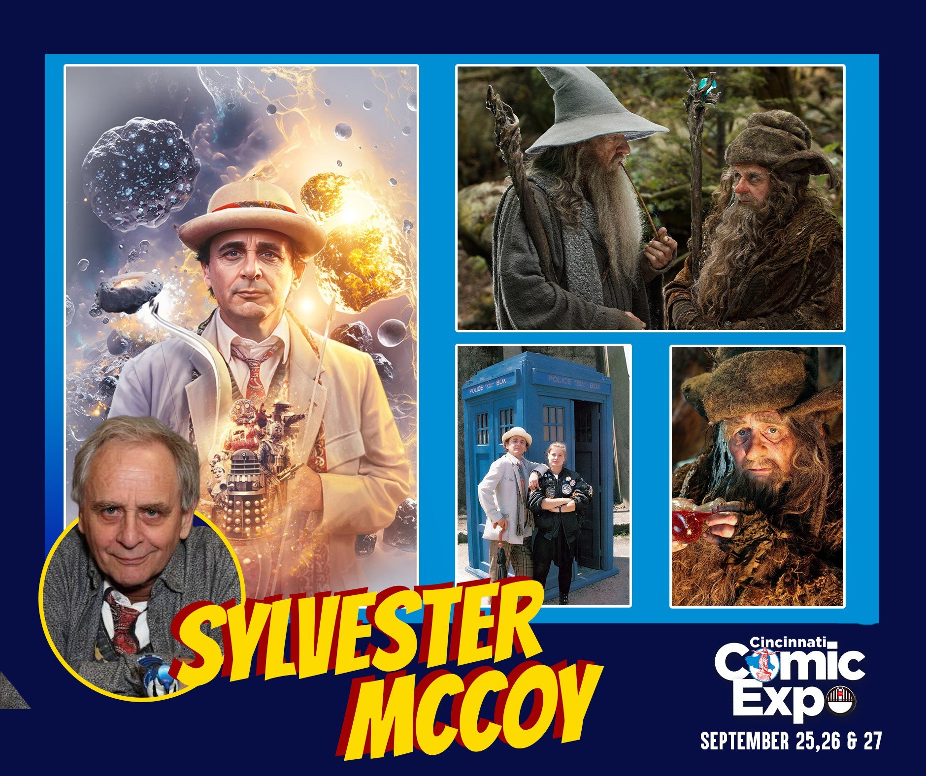 "You don't understand regeneration, Mel. It's a lottery, and I've drawn the short plank."

Sylvester McCoy will cross the pond for the 2026 Cincinnati Comic Expo!

He is widely known for his portrayal as the 7th Doctor in the Doctor Who fra