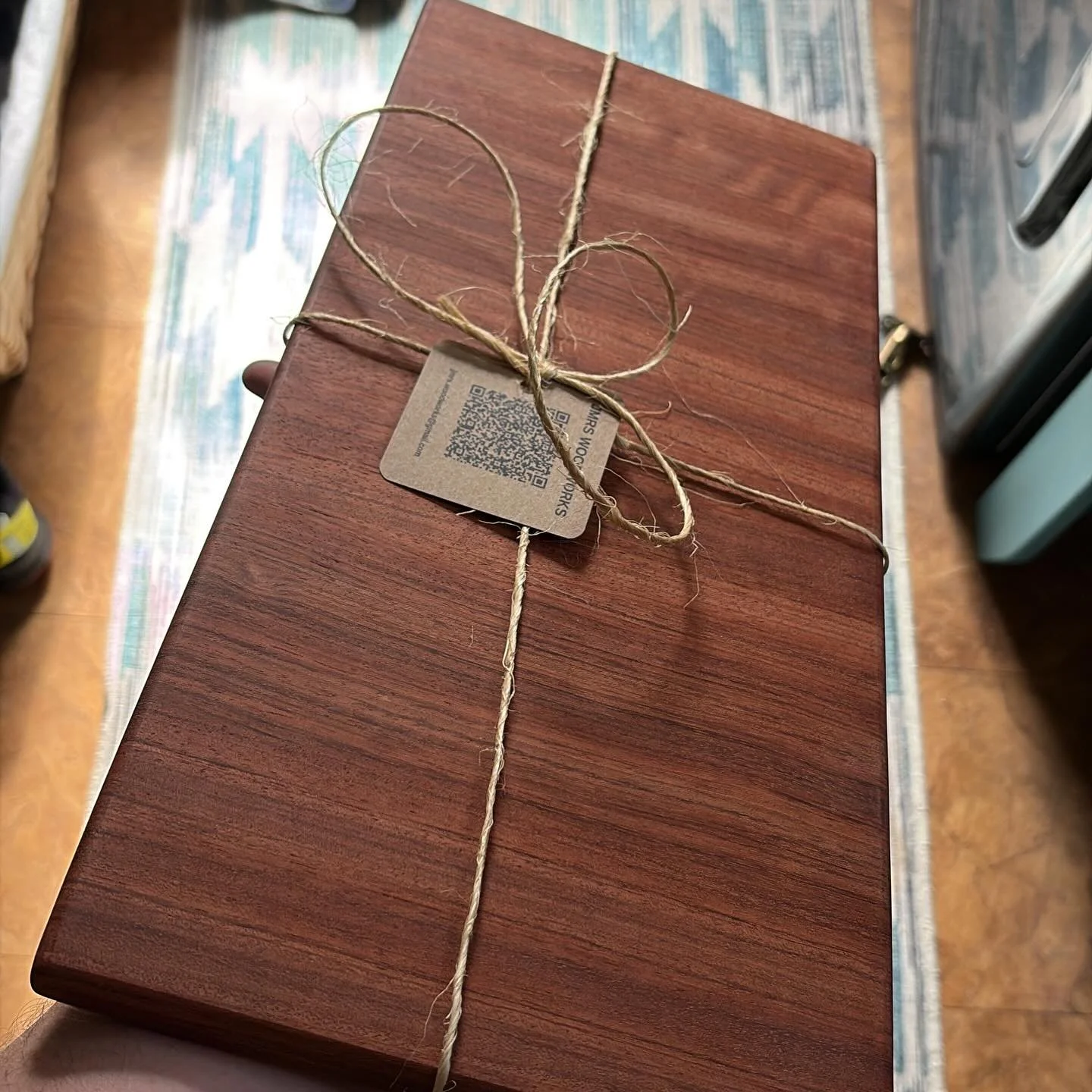Cutting board or cheese board? Either way, this padauk shines up nicely.
