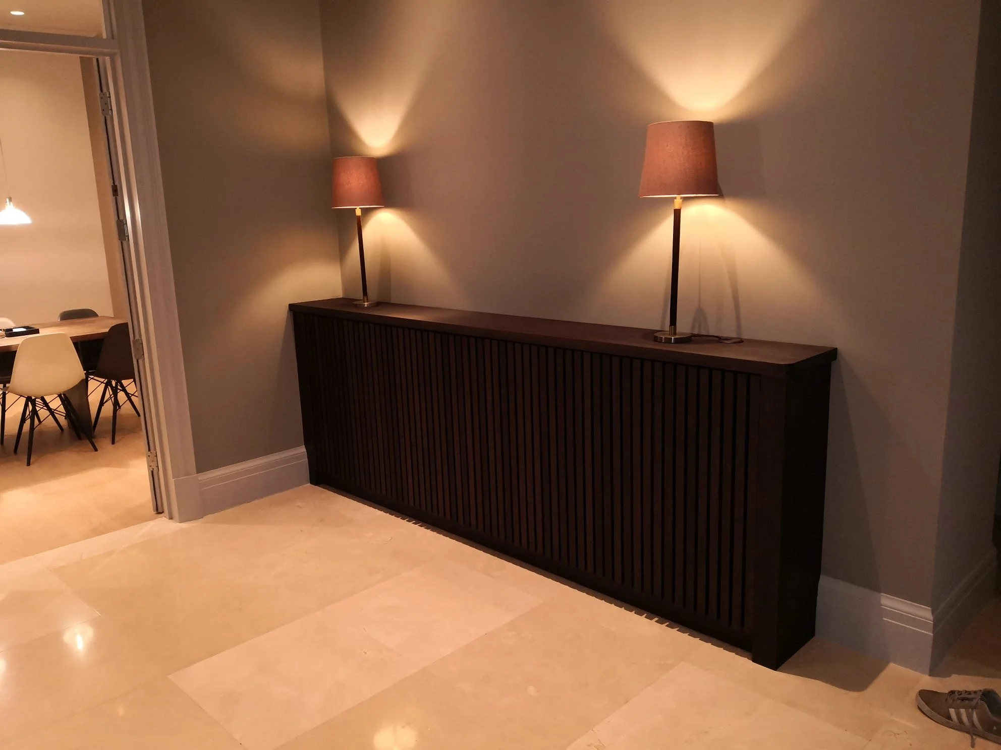 Solid walnut console