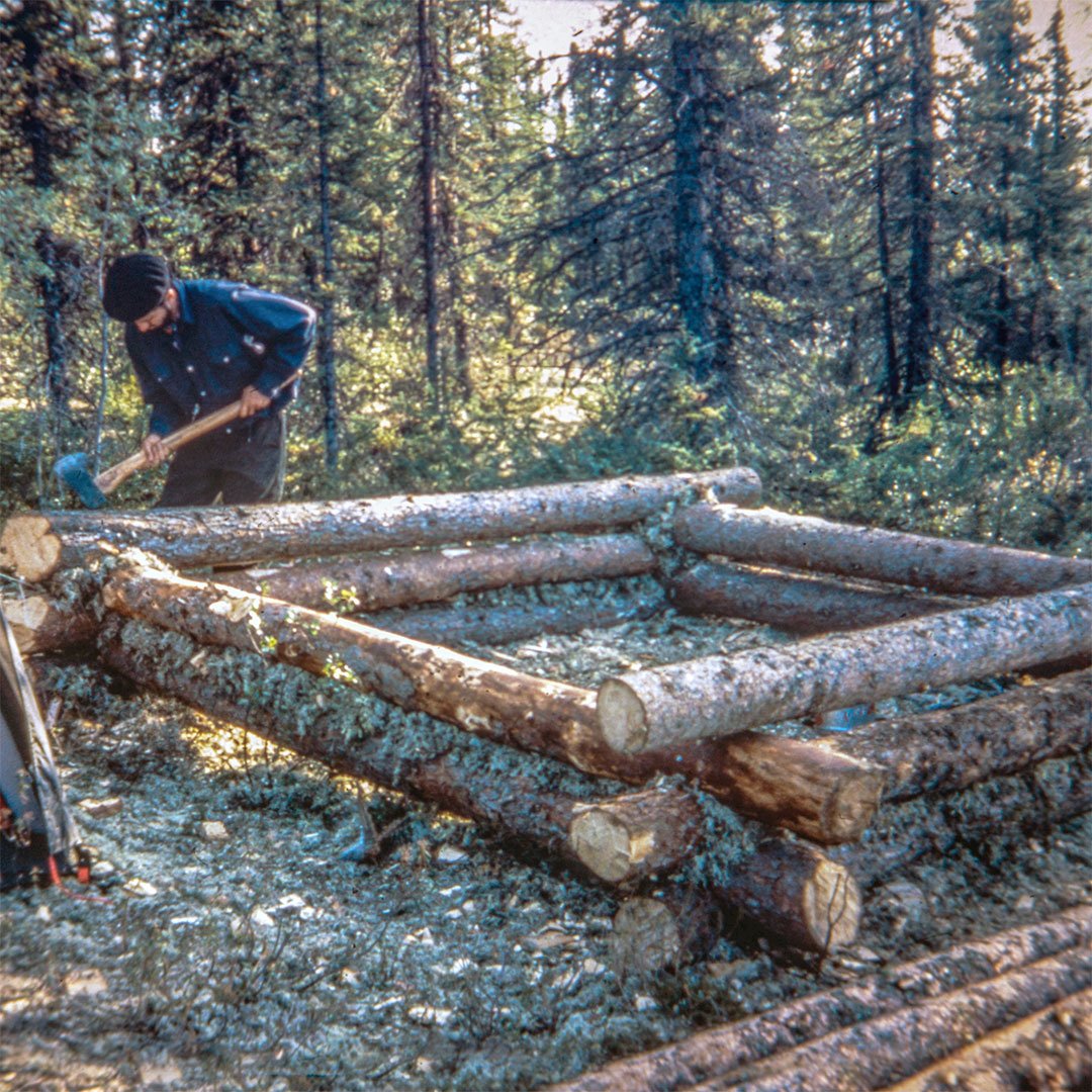 Scott tacking one of the logs in place. (image 04 of 32)