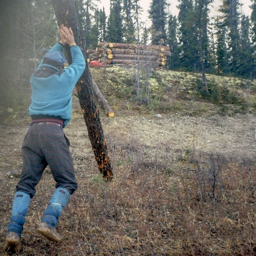 Floating the logs to the site was the fun part, getting them up the hill to the build site - not so much. (image 02 of 32).