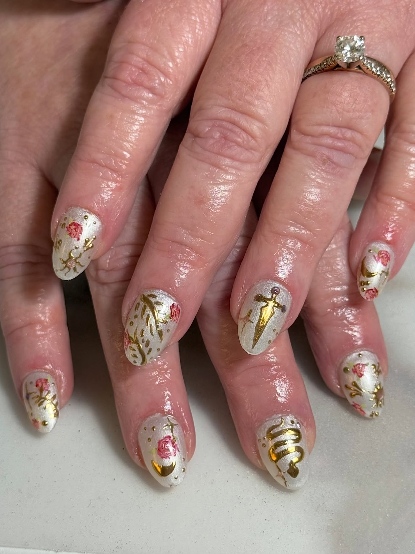 It&rsquo;s the jeweled dagger for me. @marilyndoesnails and the gilded hand drawn magic