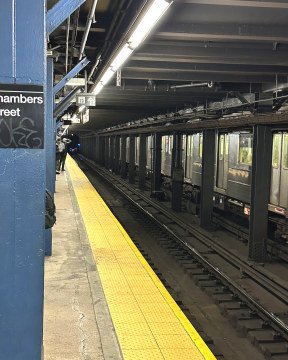 Chambers Street Station, March 11, 2023, Acrylic print 16x20in