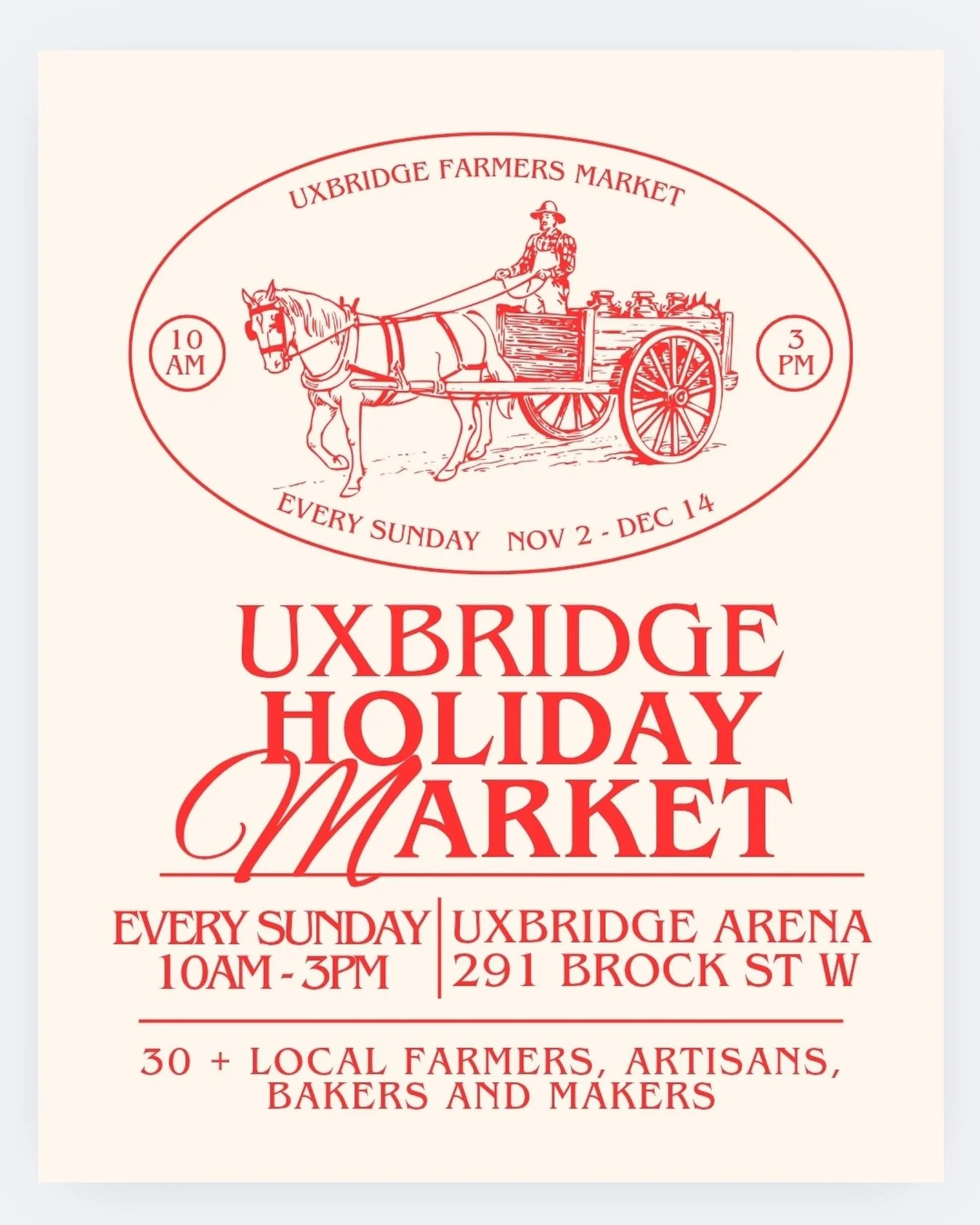 Come find us at @uxbridgefarmersmarketcanada November 23 &amp; November 30 🎄

We&rsquo;ll be stocked with all of our best home goods for your holiday shop 🛍️
