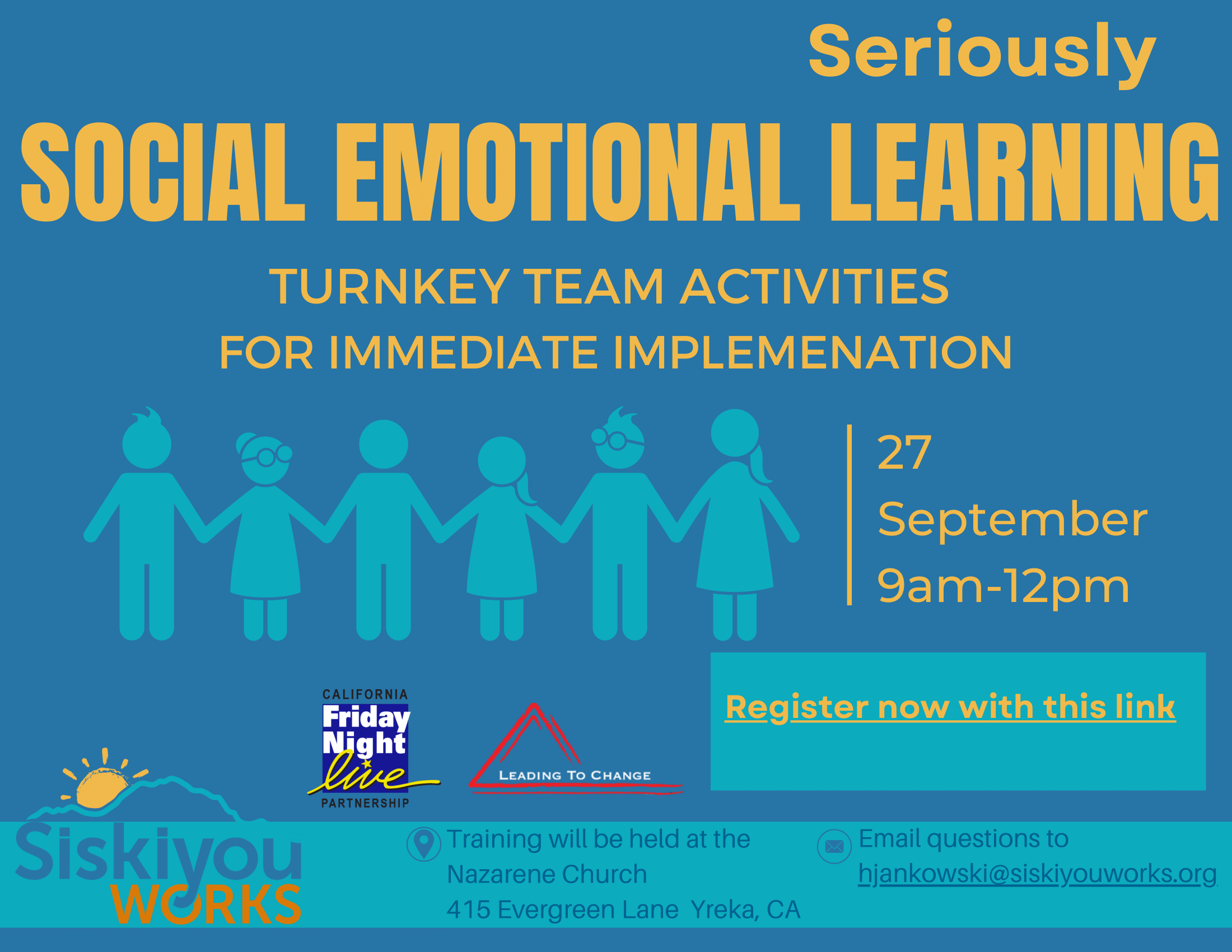 Upcoming Social Emotional Learning Training on Sept 27th!