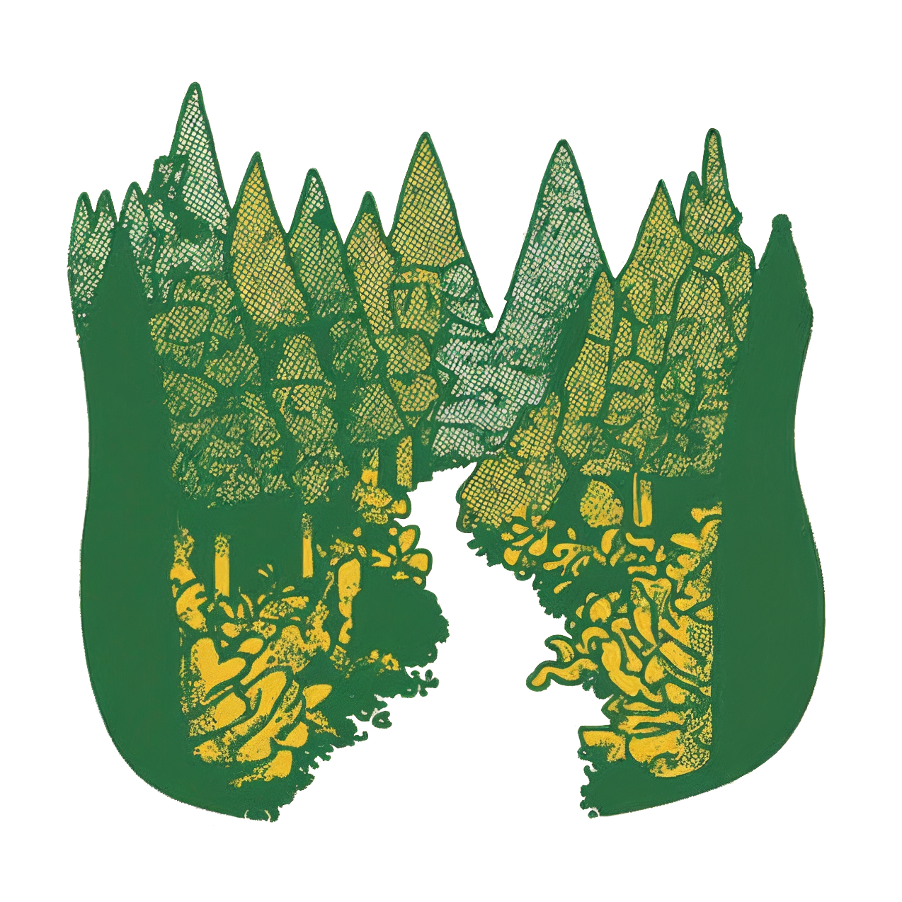 Colorful diagram of human lungs with detailed internal structures.