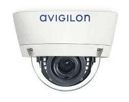 Surveillance camera with the brand name 'Avigilon'