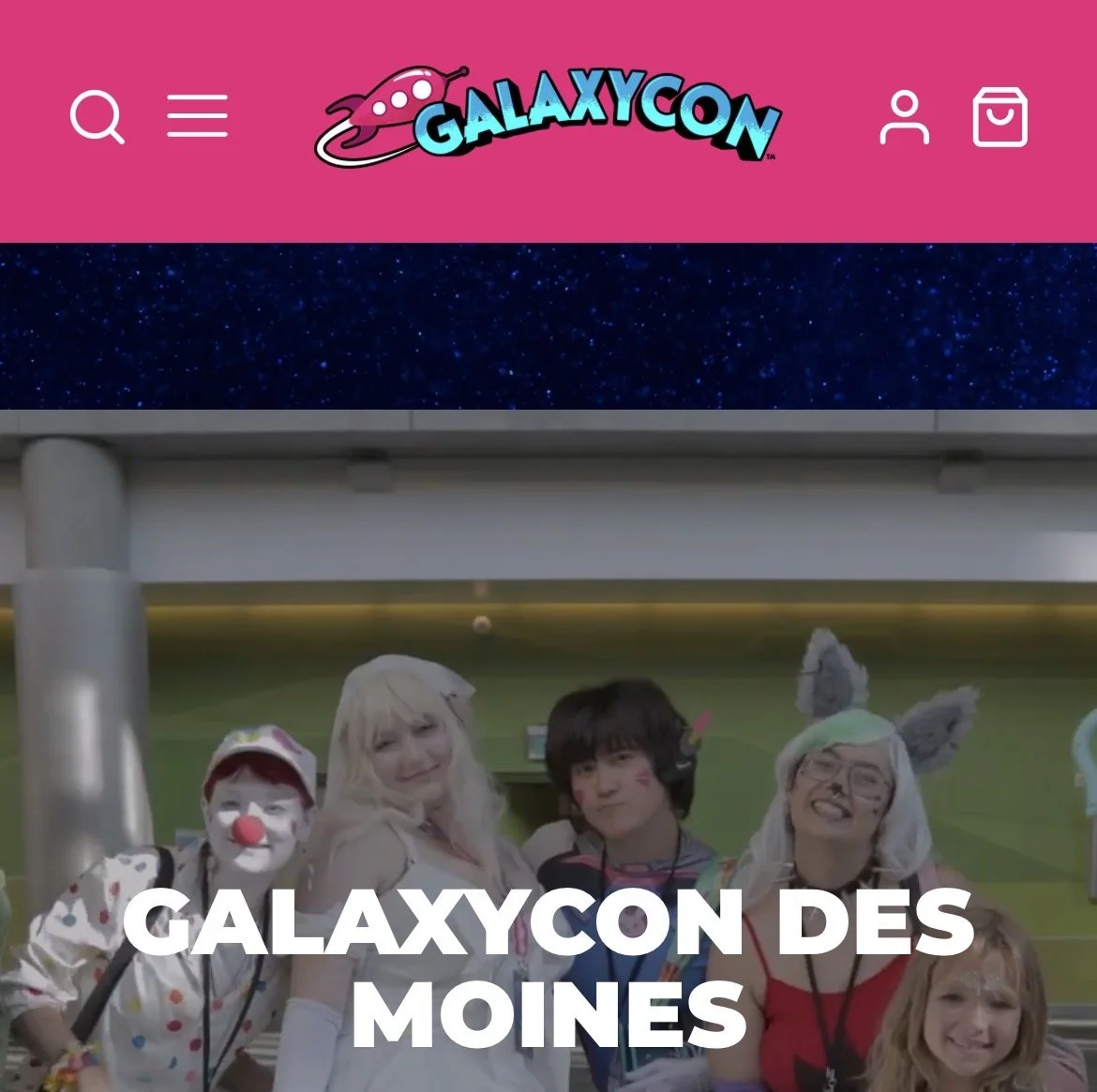 People dressed in colorful costumes at Galaxycon event in Des Moines