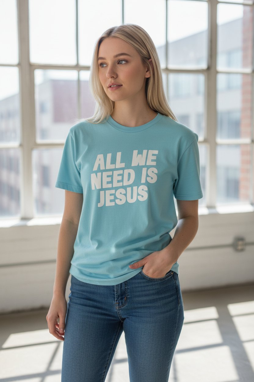 All We Need Is Jesus - Adult Large T-Shirt