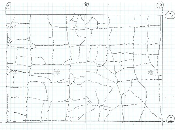 Crack mapping diagram for slab test area