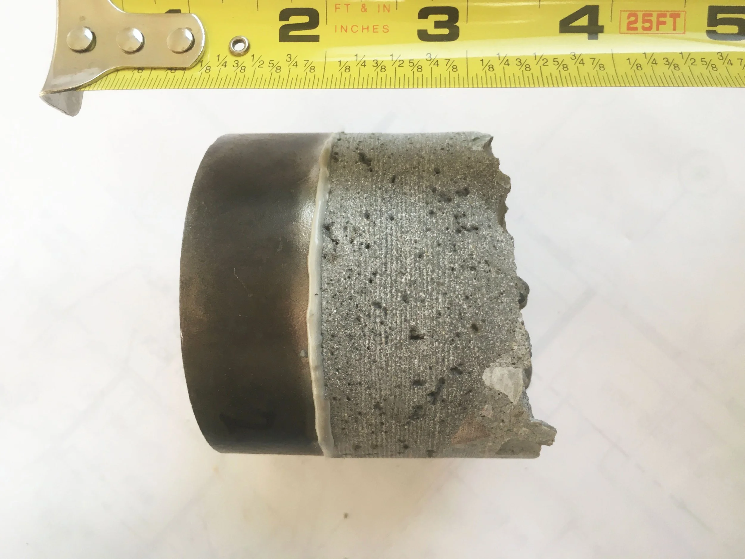 core-sample-failure-break-depth-measure