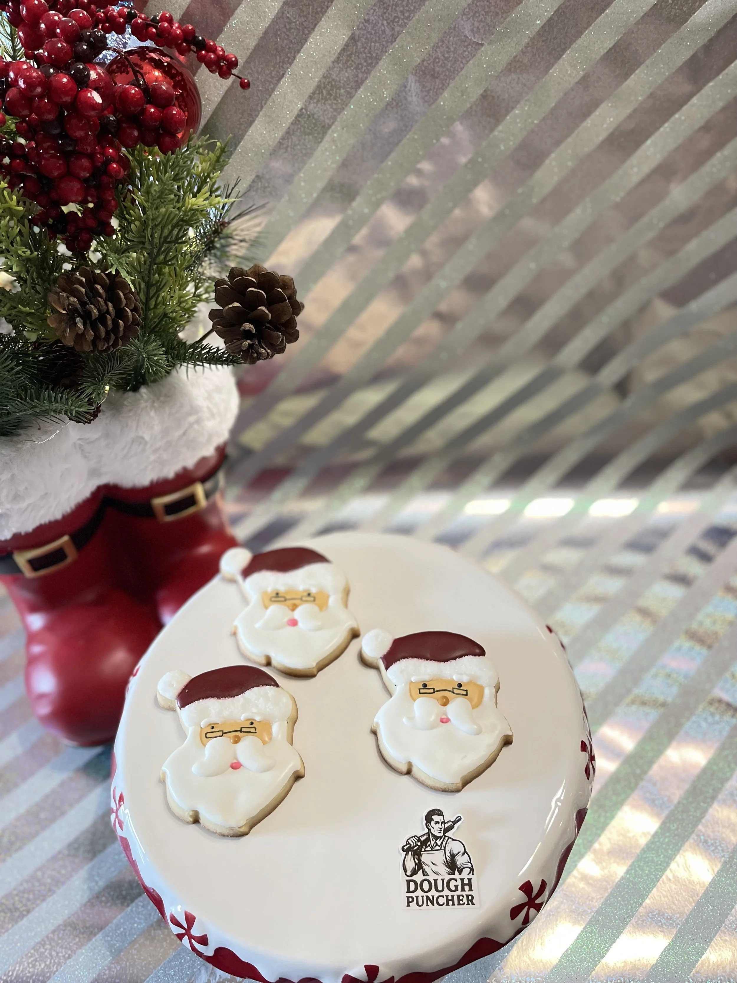Santa face Christmas sugar cookies
