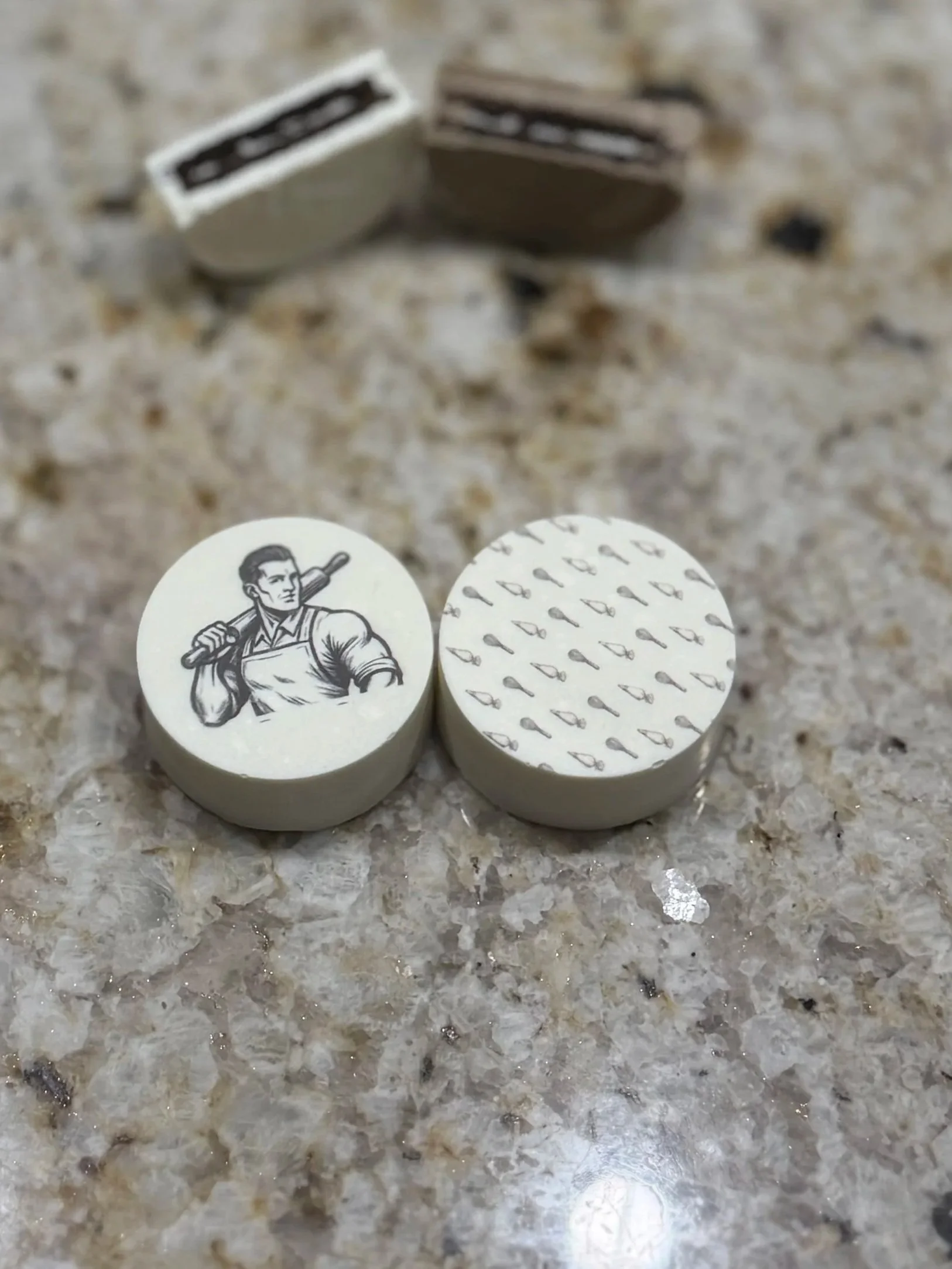 Printed white chocolate-covered Oreo cookies