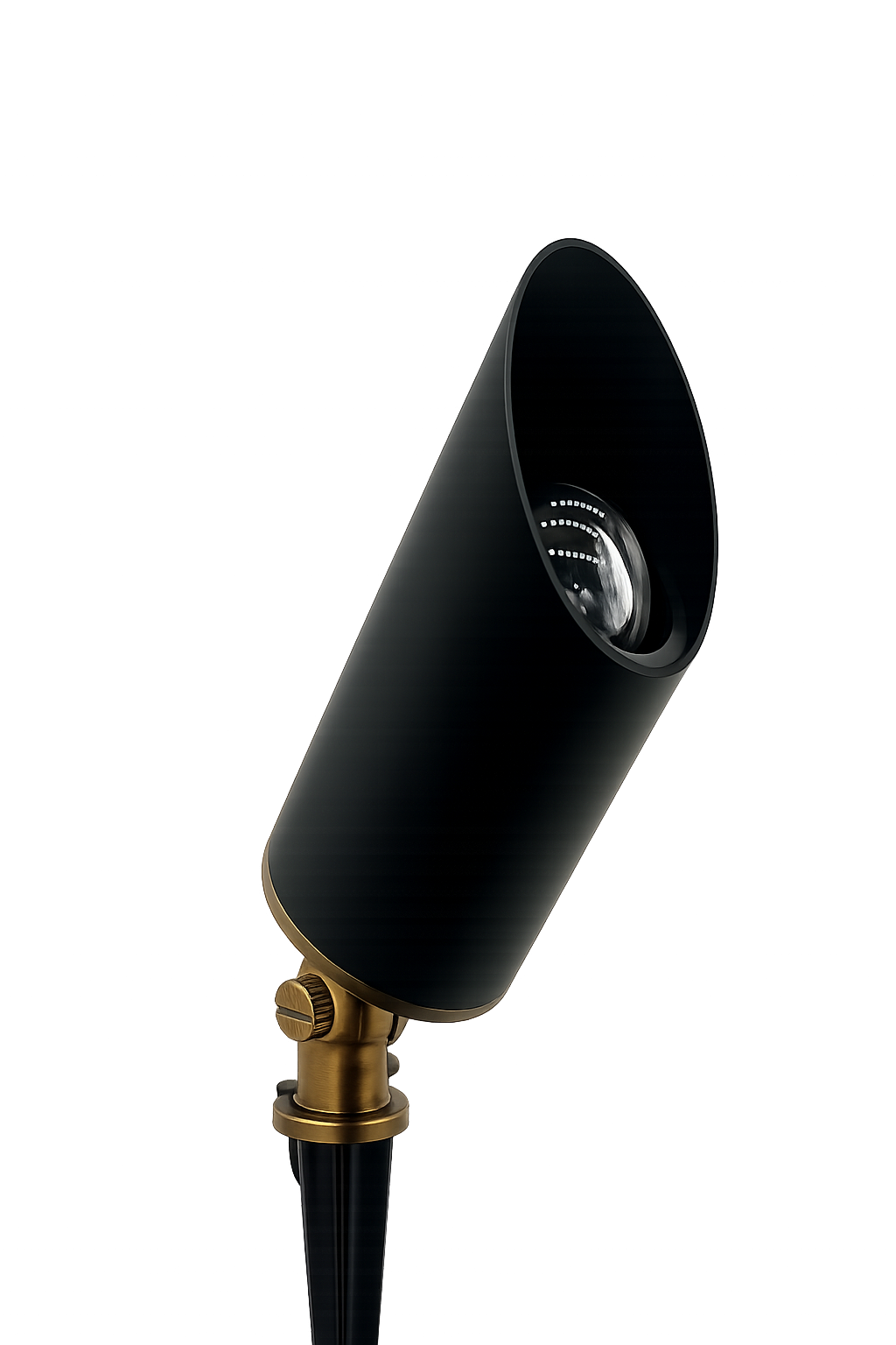A close-up view of a modern camera lens with a dark background, showcasing its sleek black design and metallic accents.