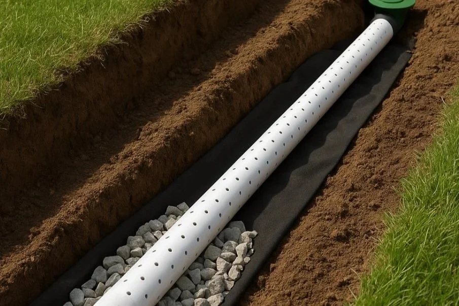 Typical Drainage System vs. French Drain System