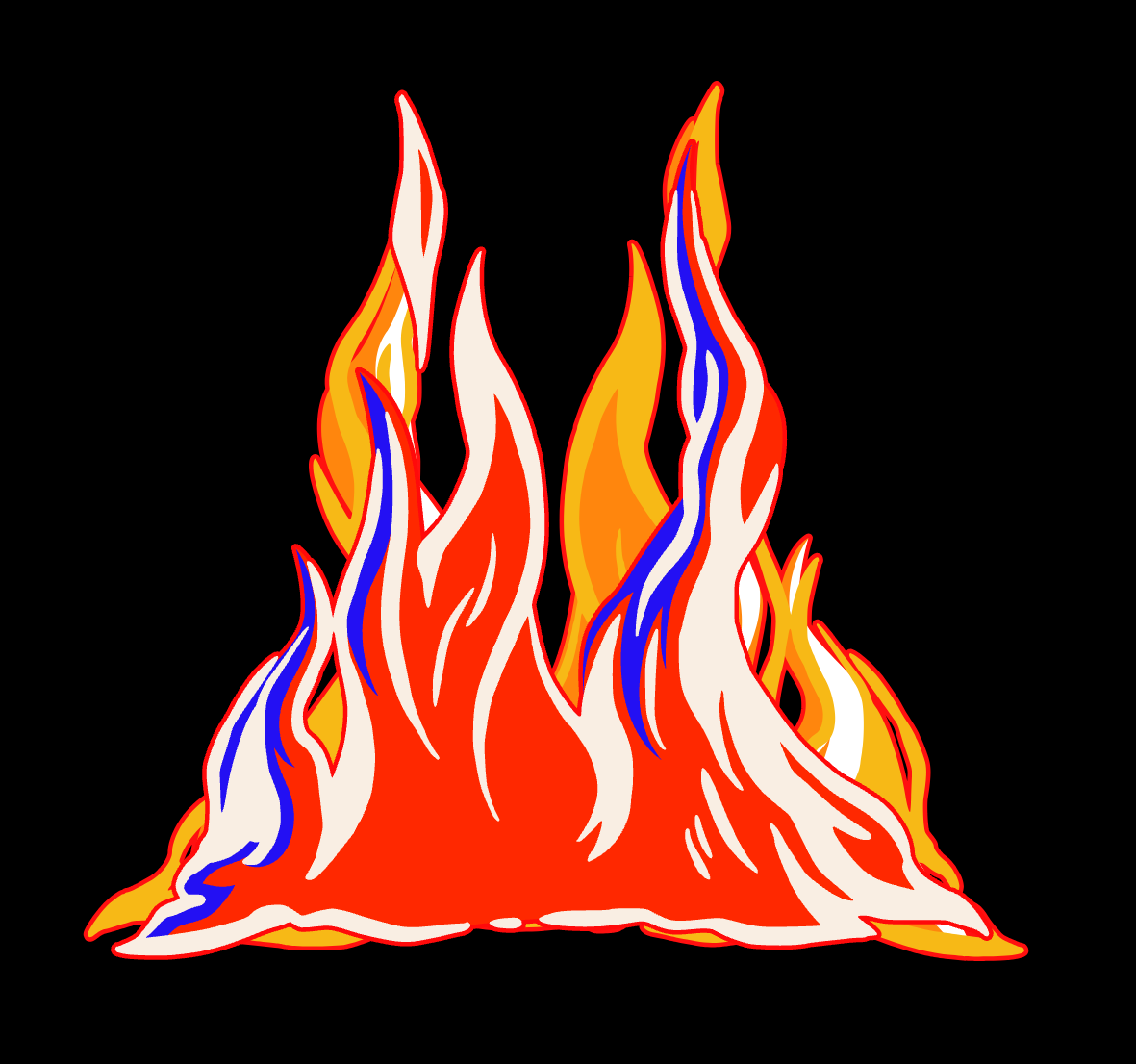 Flame graphic used for Nature’s Elements Landscaping Zone 0 wildfire preparedness materials