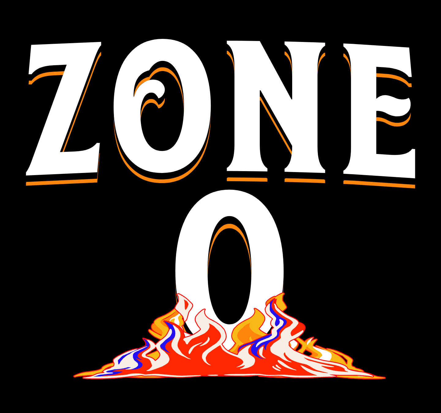 Zone 0 wildfire preparedness graphic featuring a flame-shaped zero