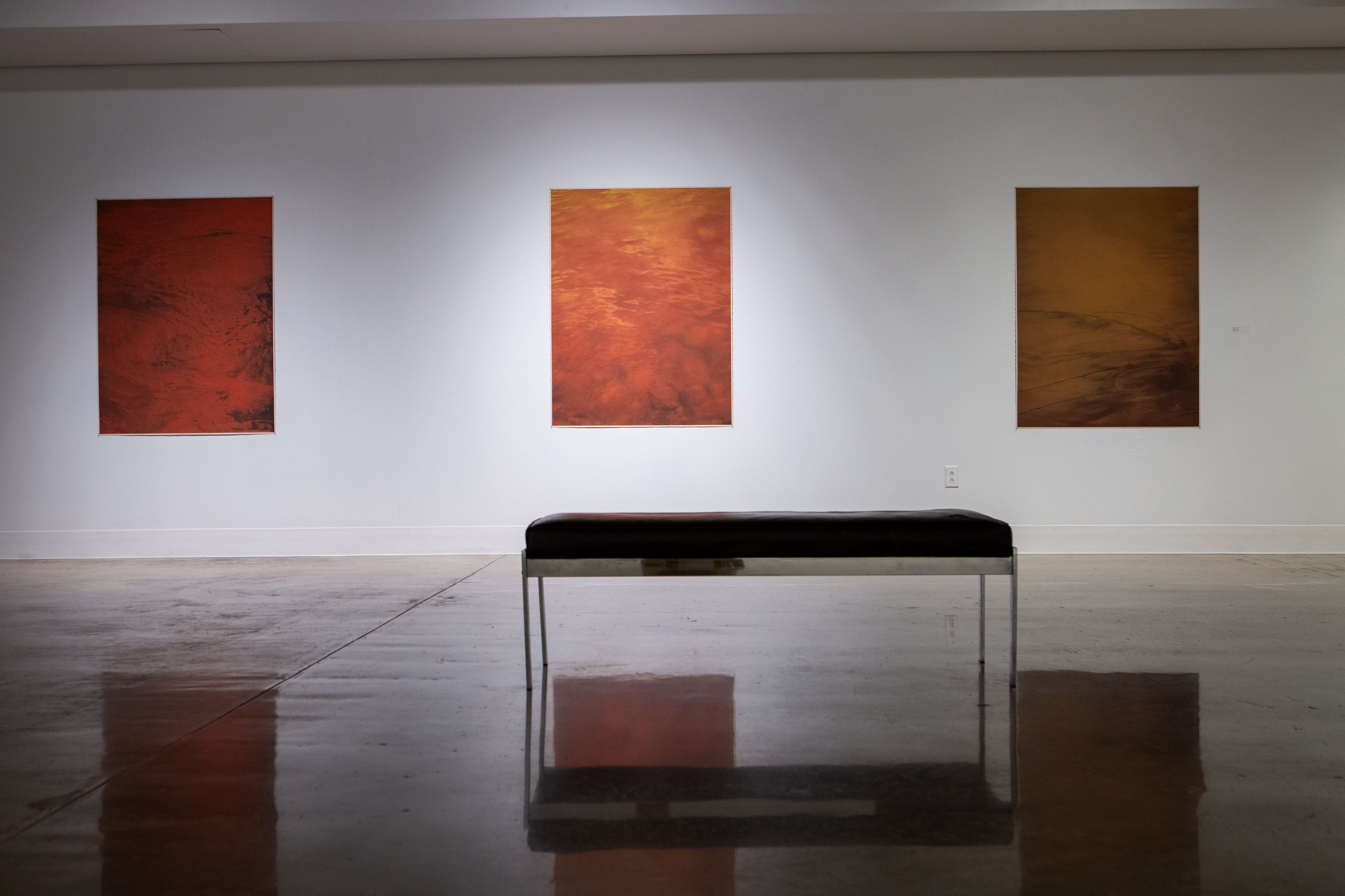 2025 Installation view, "Seepage: I", "Seepage: VIII", and "Seepage: IX"