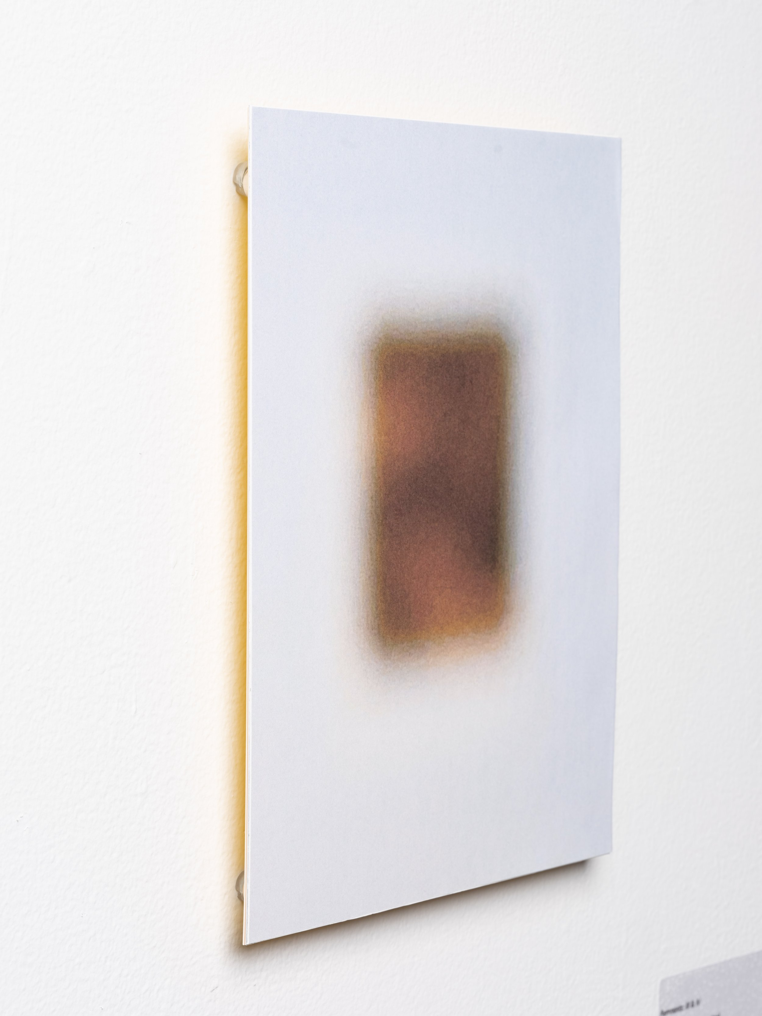 "Remnant: IV" Side view, 2025 - Digital print on paper, steel.