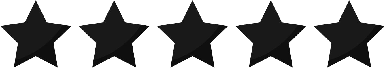 Five black stars in a row.