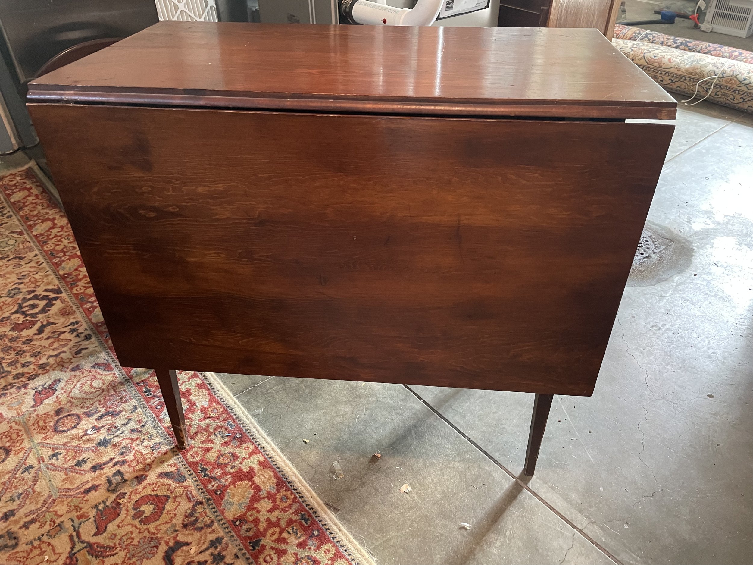 Vintage Handmade Pine Drop-Leaf Table - $100