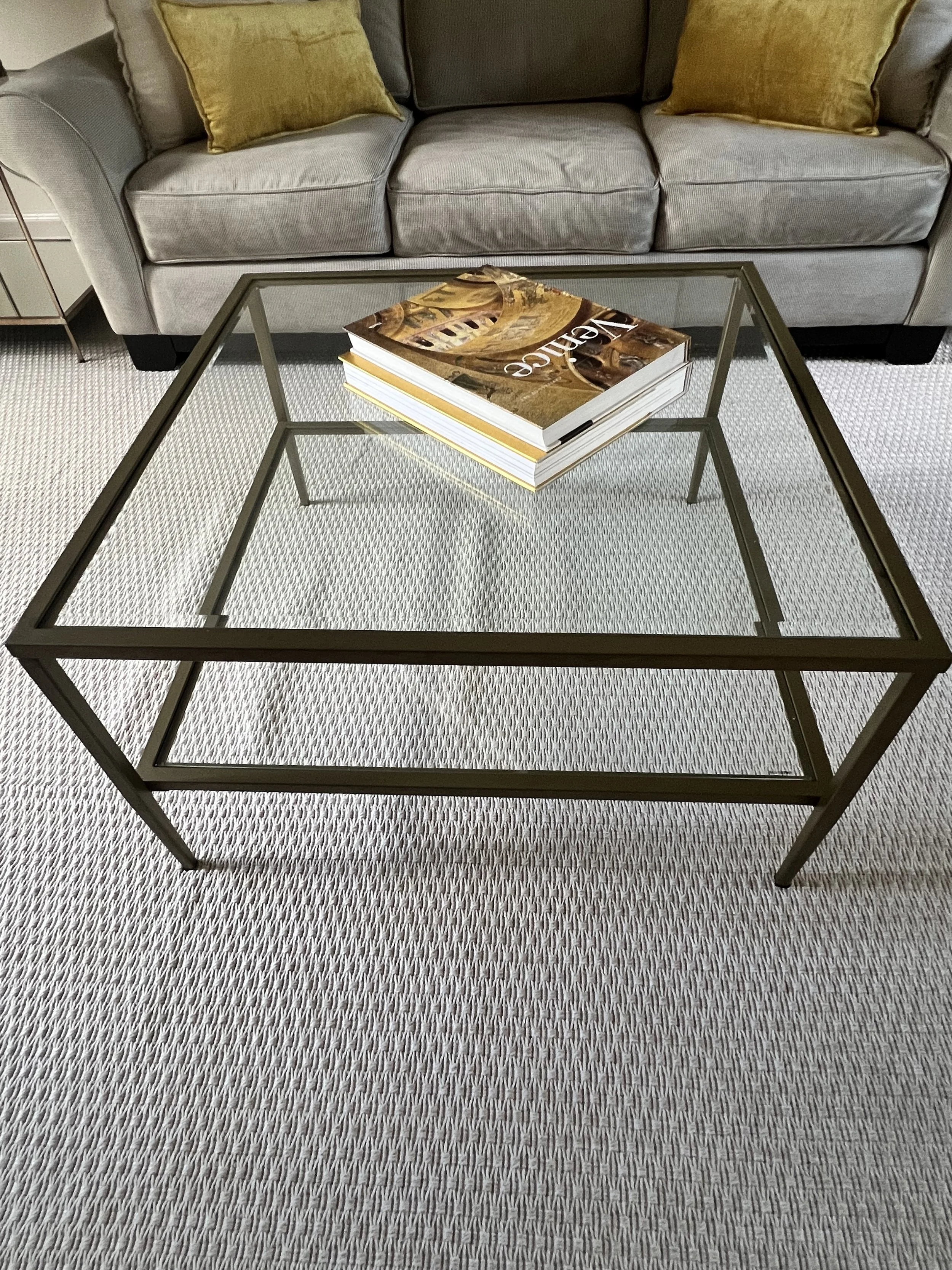 Ballard Designs Glass Coffee Table. Purchased 2017 for $700. Excellent condition - asking $150 OBO