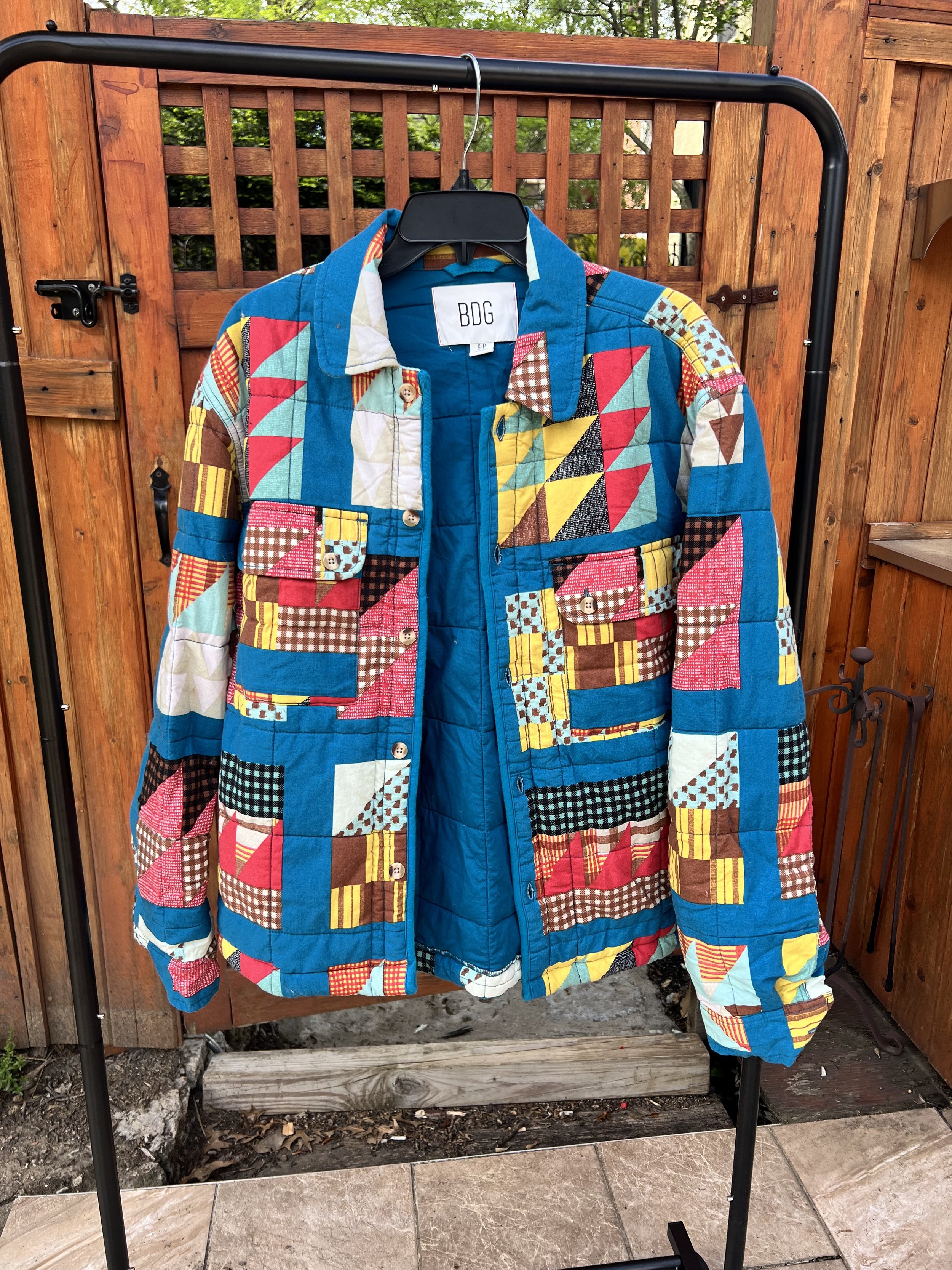 NWT UO Rainbow Vintage/Retro Patchwork Quilt Shirt Jacket - $65