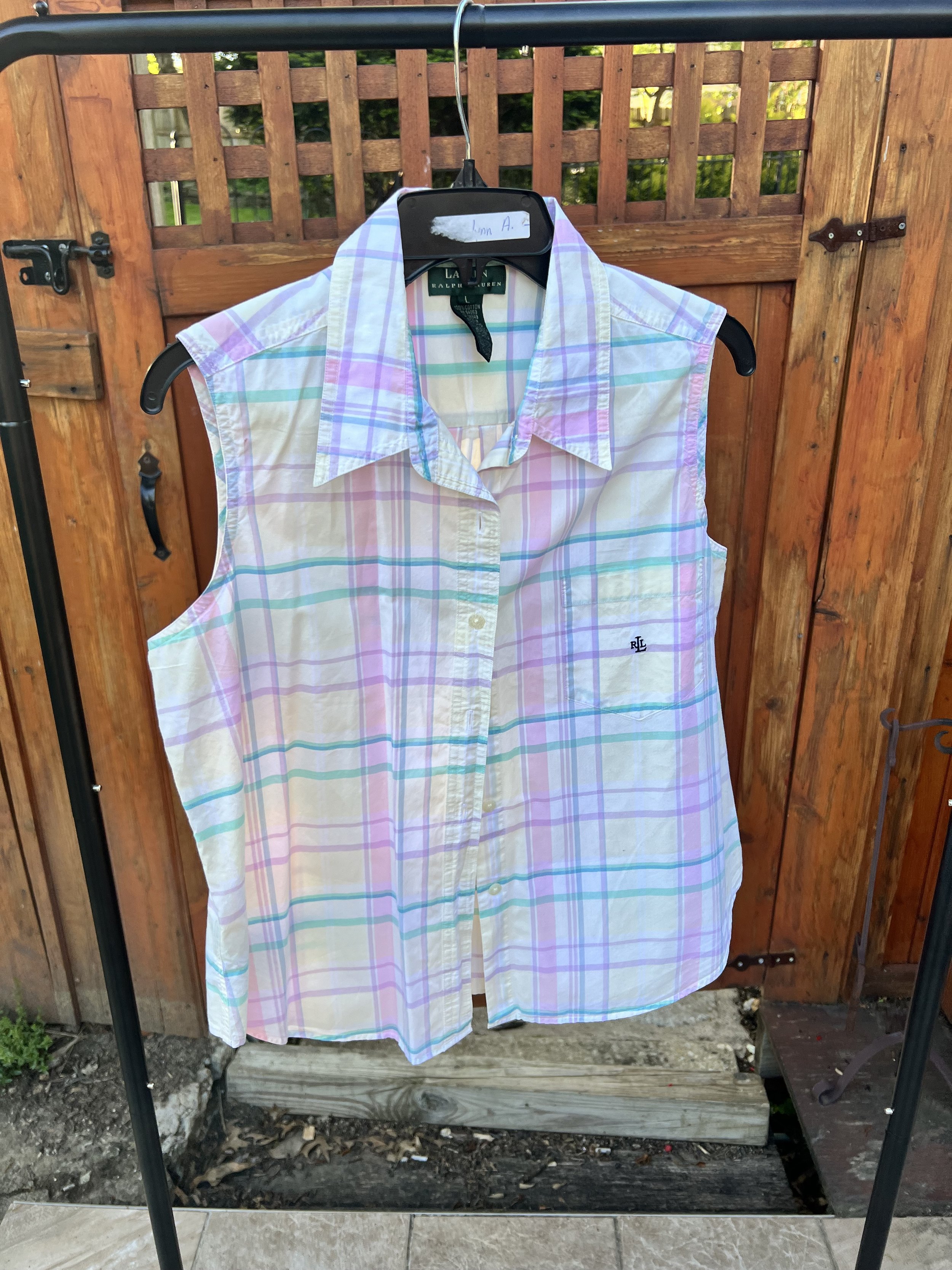 Vintage Plaid Ralph Lauren Sleeveless Shirt - $30