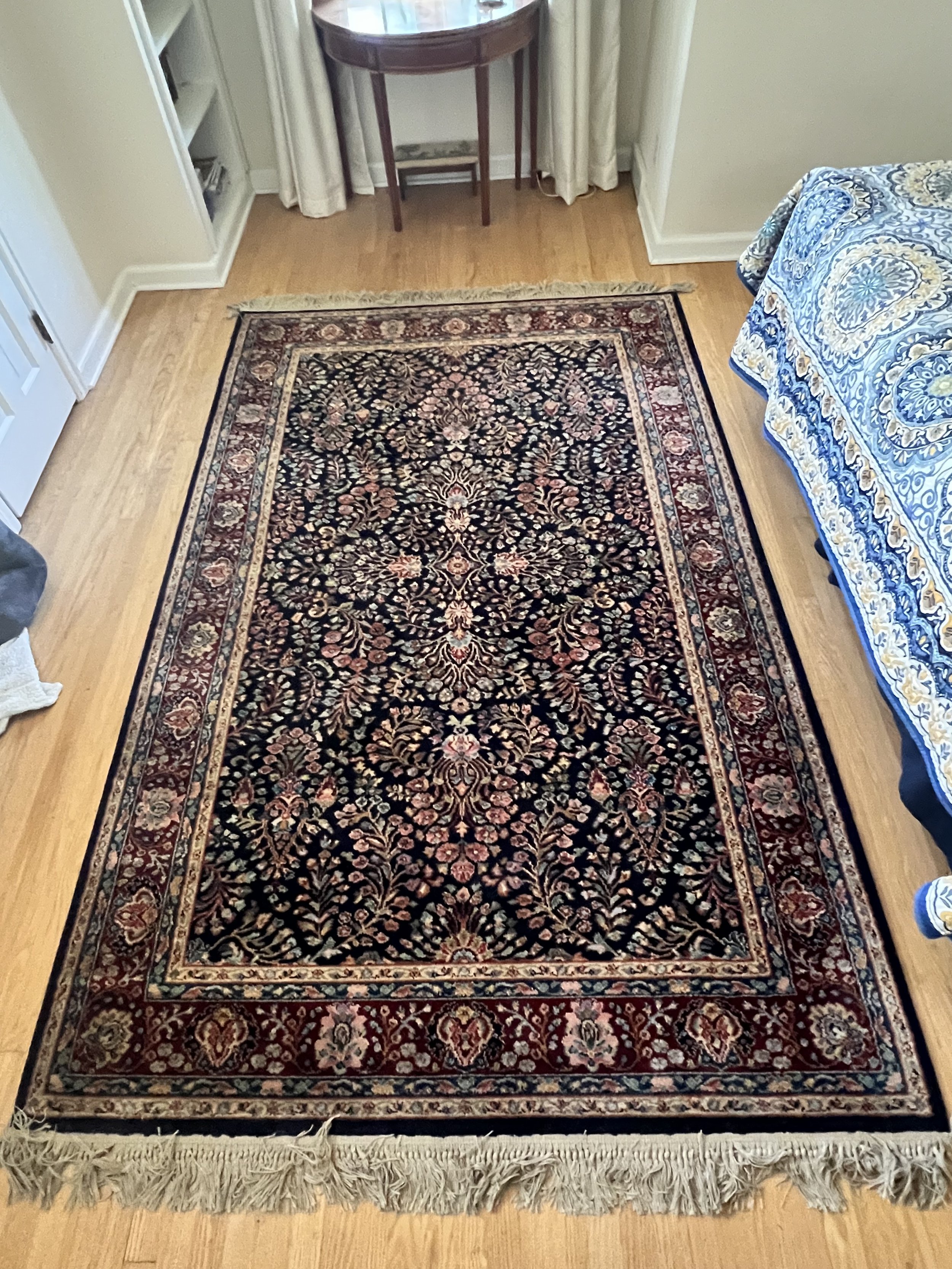 Vintage Discontinued Karastan 791 Navy Sarouk Carpet - 5.9 x 9 ft - $400