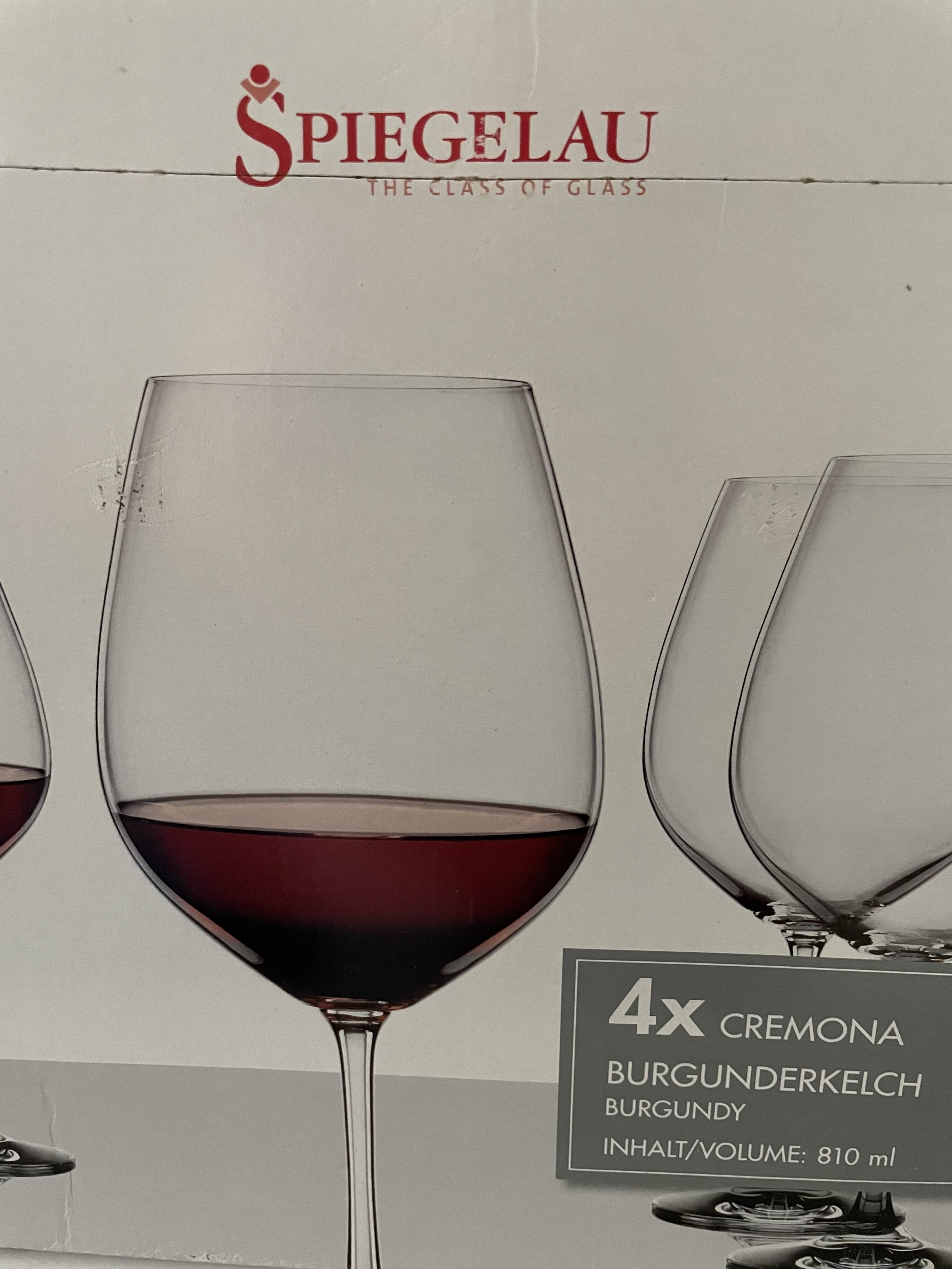 4 Spiegelau Burgundy Red Wine Glasses from Germany - $40