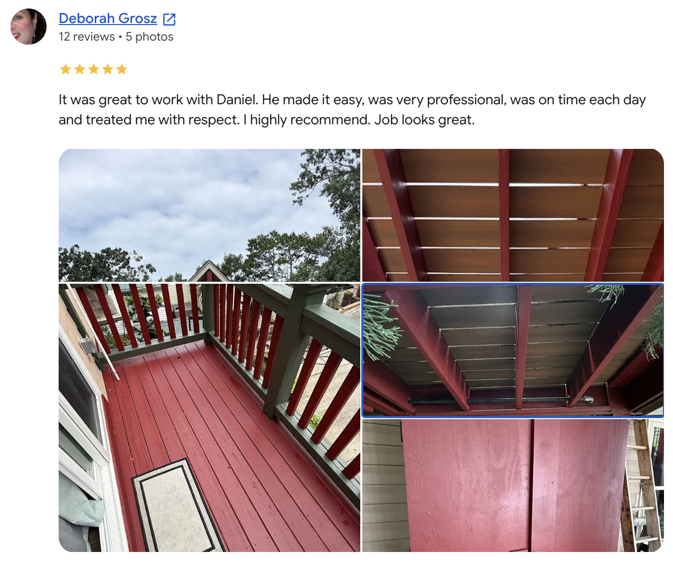 exterior painting review from a client in Greenville for positive experience with Masterworks Painting Pros