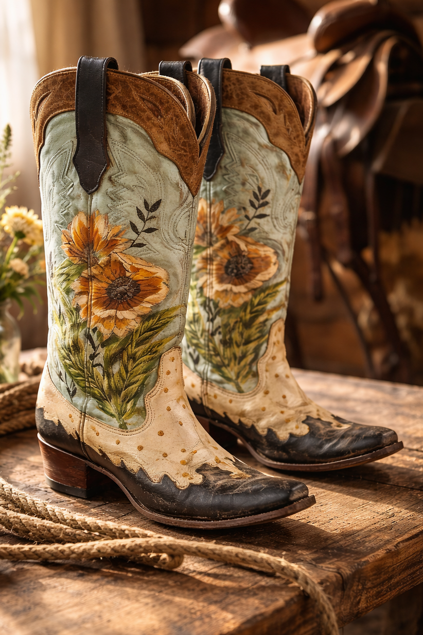 Custom Artist Painted Cowboy Boots