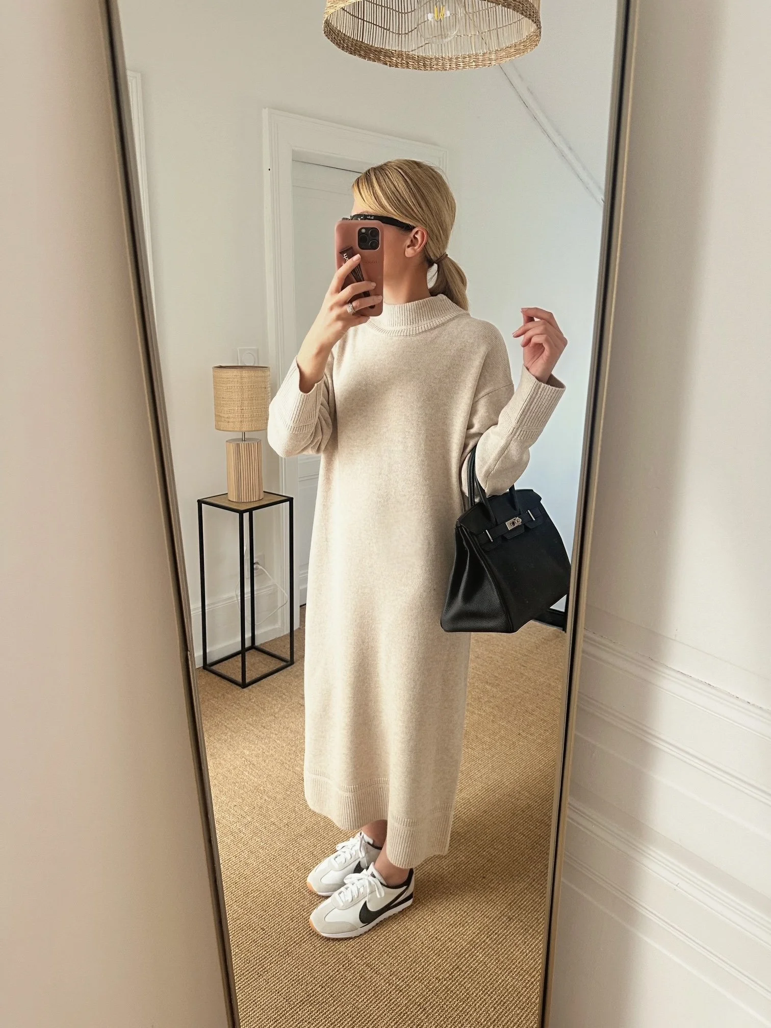 La robe longue oversize en laine (j'ai surtaillé)