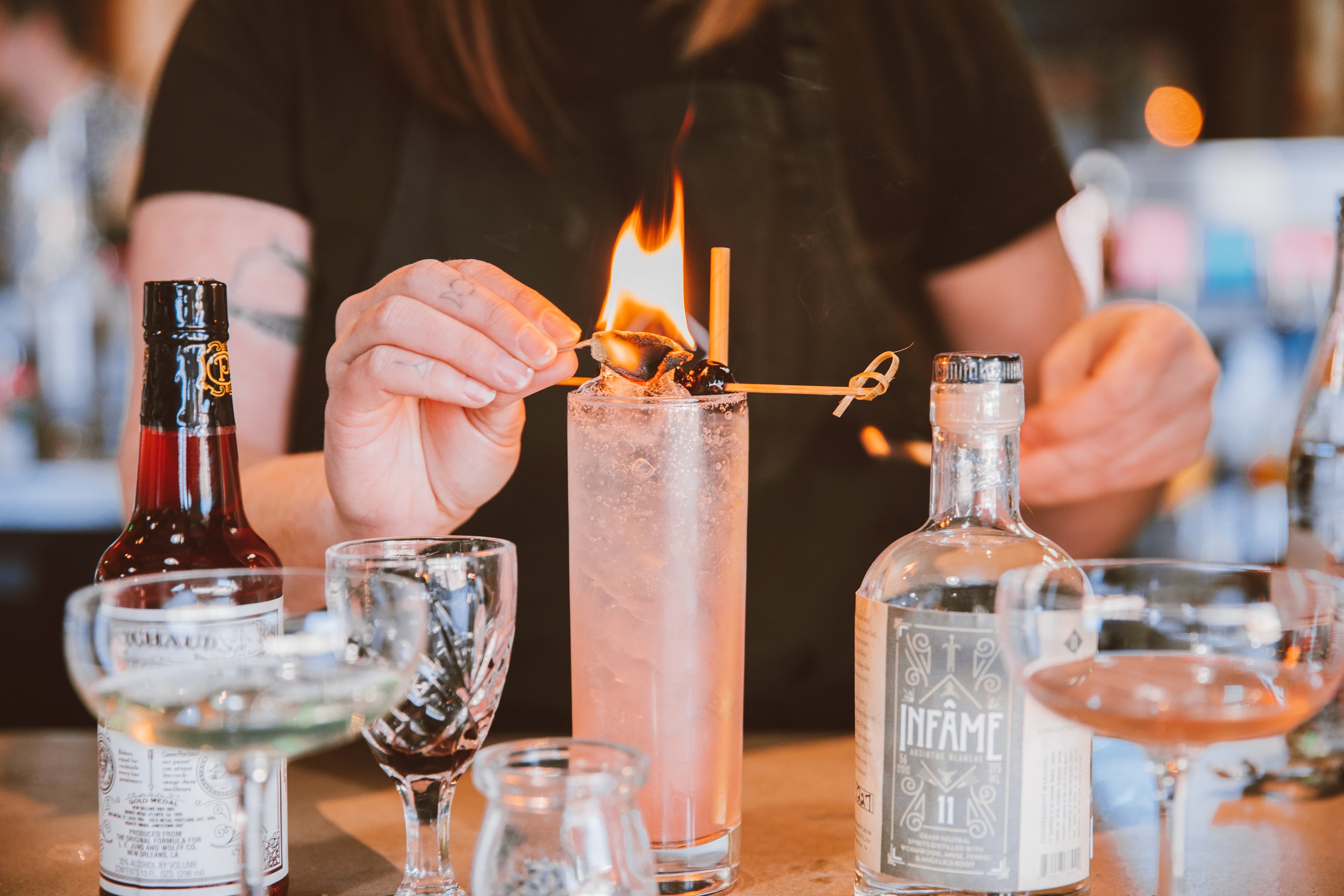 Gate 11 Spirits Social Media Campaign:  "Where Mixology Meets Magic" shoot still