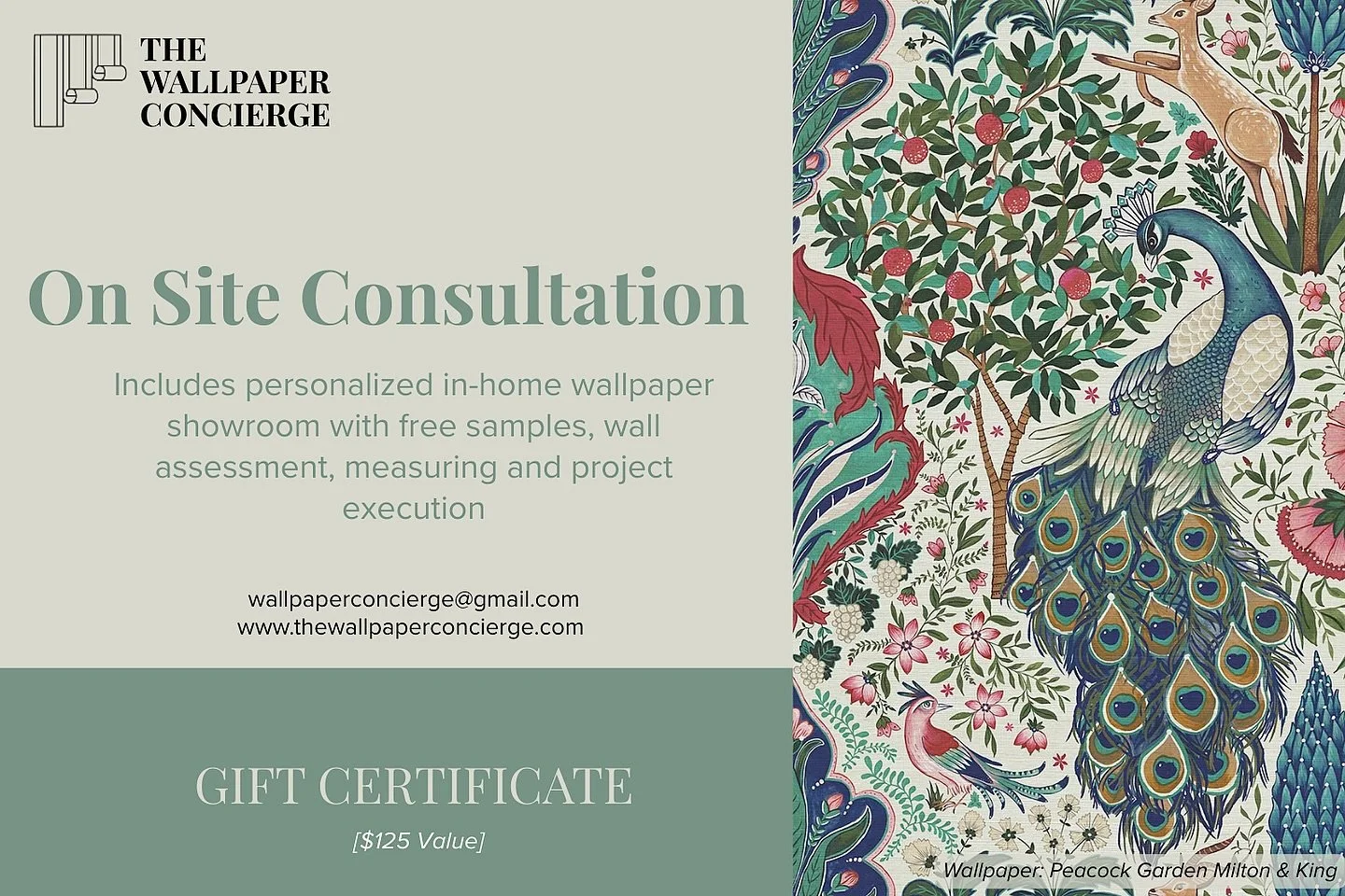 Deck the halls with walls of paper 🎁 

A Wallpaper Concierge on site consultation is a thoughtful, easy gift for the person in your life that needs that extra push to make a home decorating decision. 

$125 value, available for $90 for the holidays.