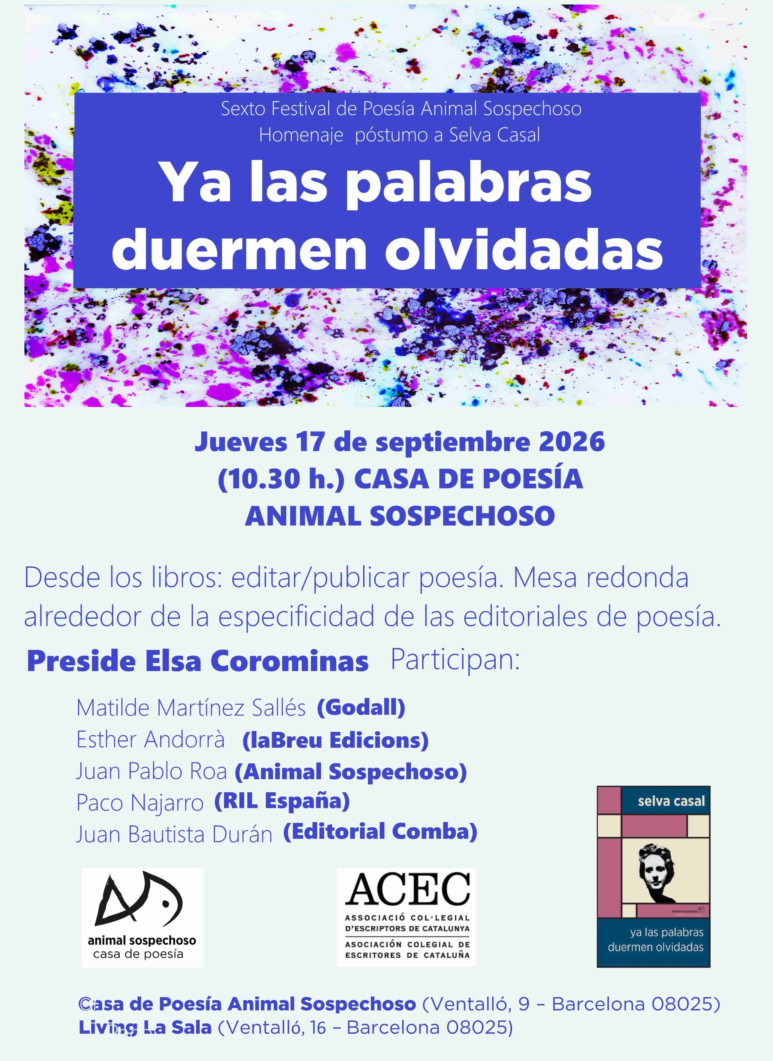 Desde los libros: editar/publicar poesía. Mesa redonda alrededor de la especificidad de las editoriales de poesía