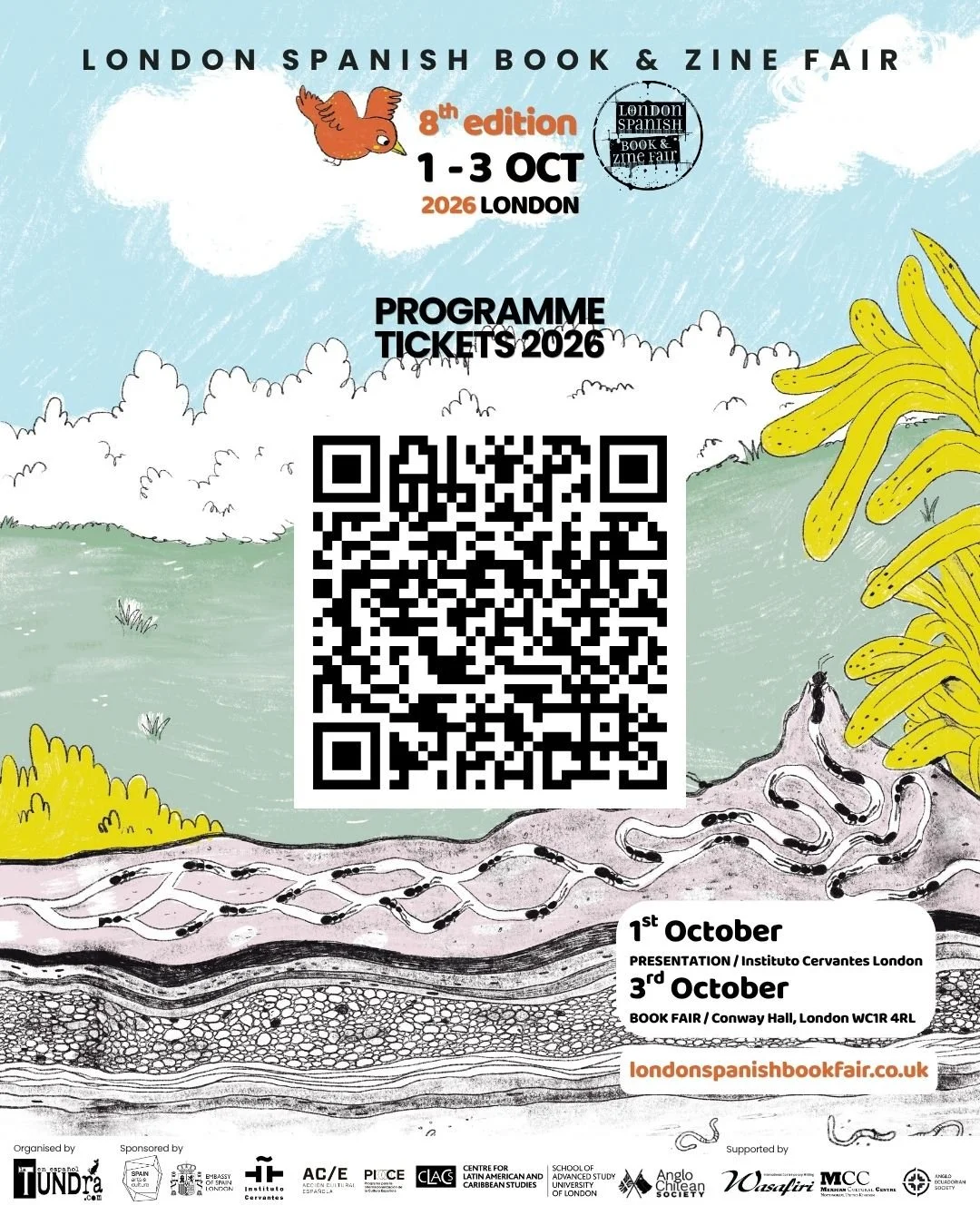 1st October 2026 -INSTITUTO CERVANTES LONDON - 3rd October 2026 - BOOK FAIR / Conway Hall, London londonspanishbookfair.co.uk